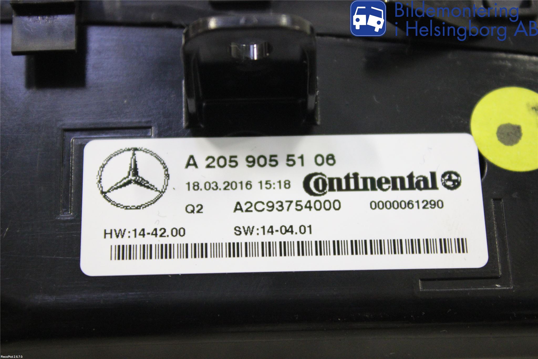 Mercedes-Benz MB C-KLASS (W205) 14-21 Ac Styrenhet Ac Manöveren