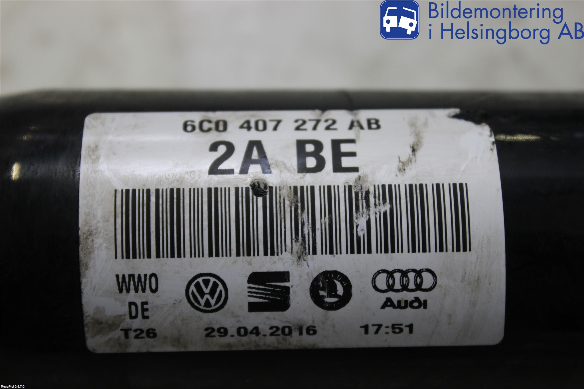 Audi A1/S1 11-18 Drivaxel Fram Höger