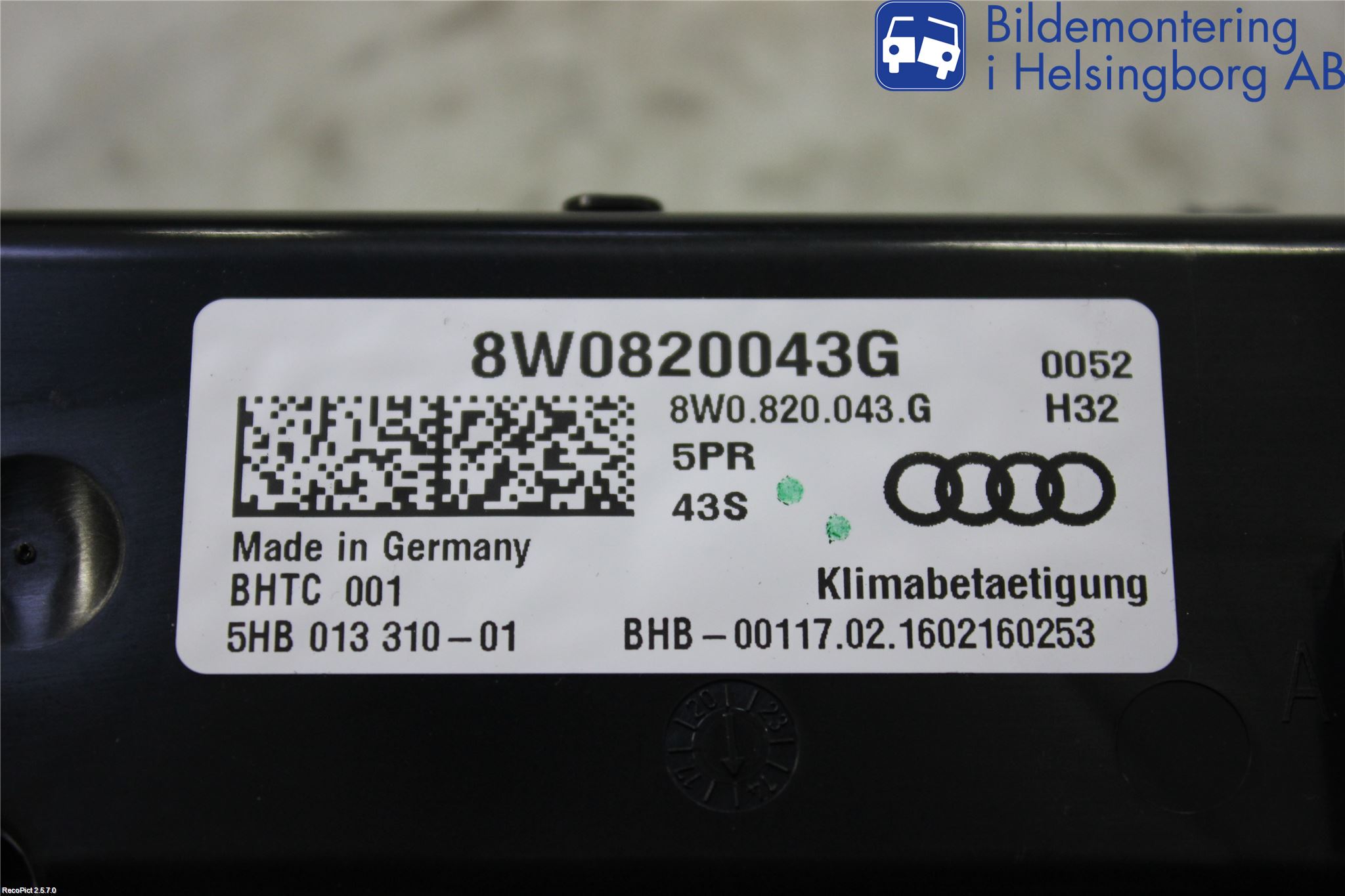 Audi A4/S4 B9 16-19 Ac Styrenhet Ac Manöveren