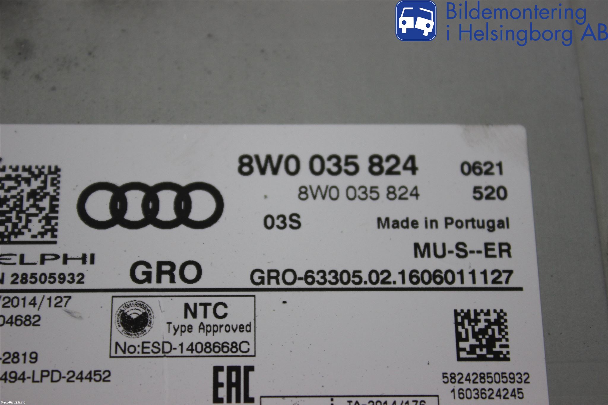 Audi A4/S4 B9 16-19 Cd Radio - Multimediapanel