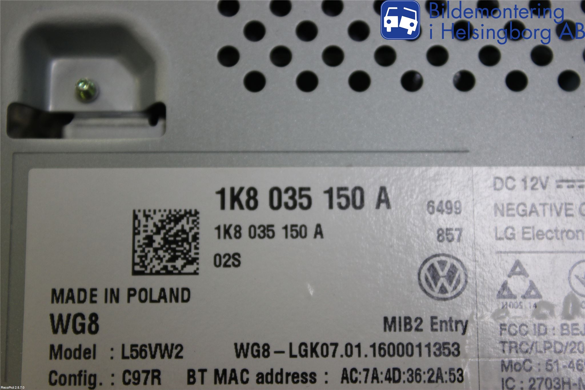 Volkswagen VW CADDY 11-15 Cd Radio - Multimediapanel
