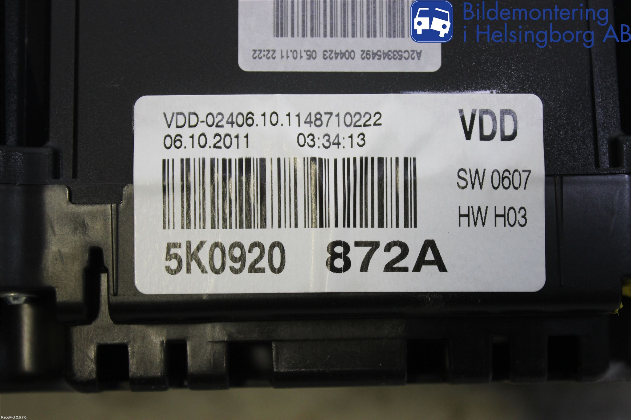 Volkswagen VW GOLF VI 09-13 Instrument Komb