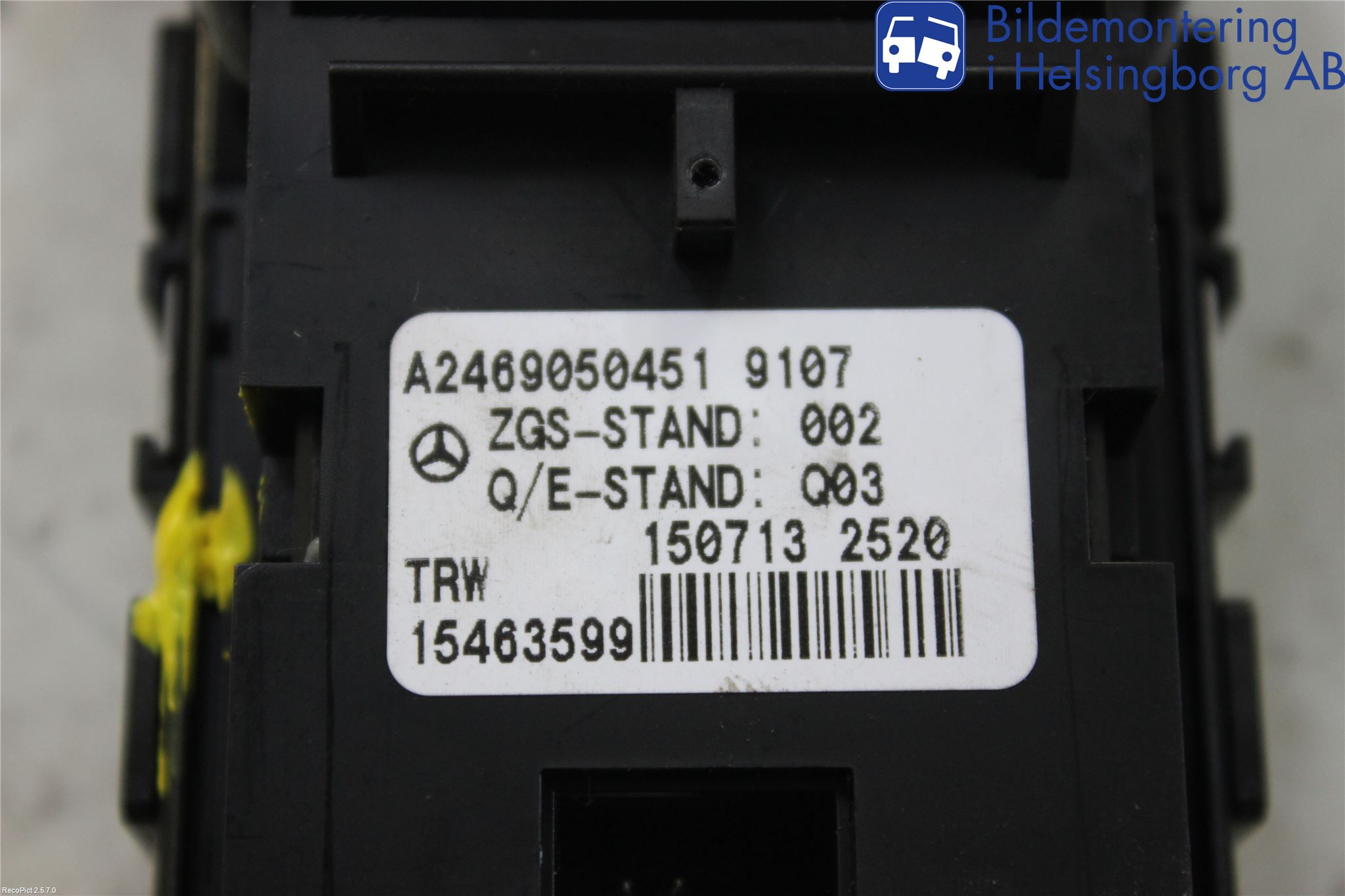 Mercedes-Benz MB CLA-KLASS (C117/X117) 13-19 Strömställare Parkeringsbroms