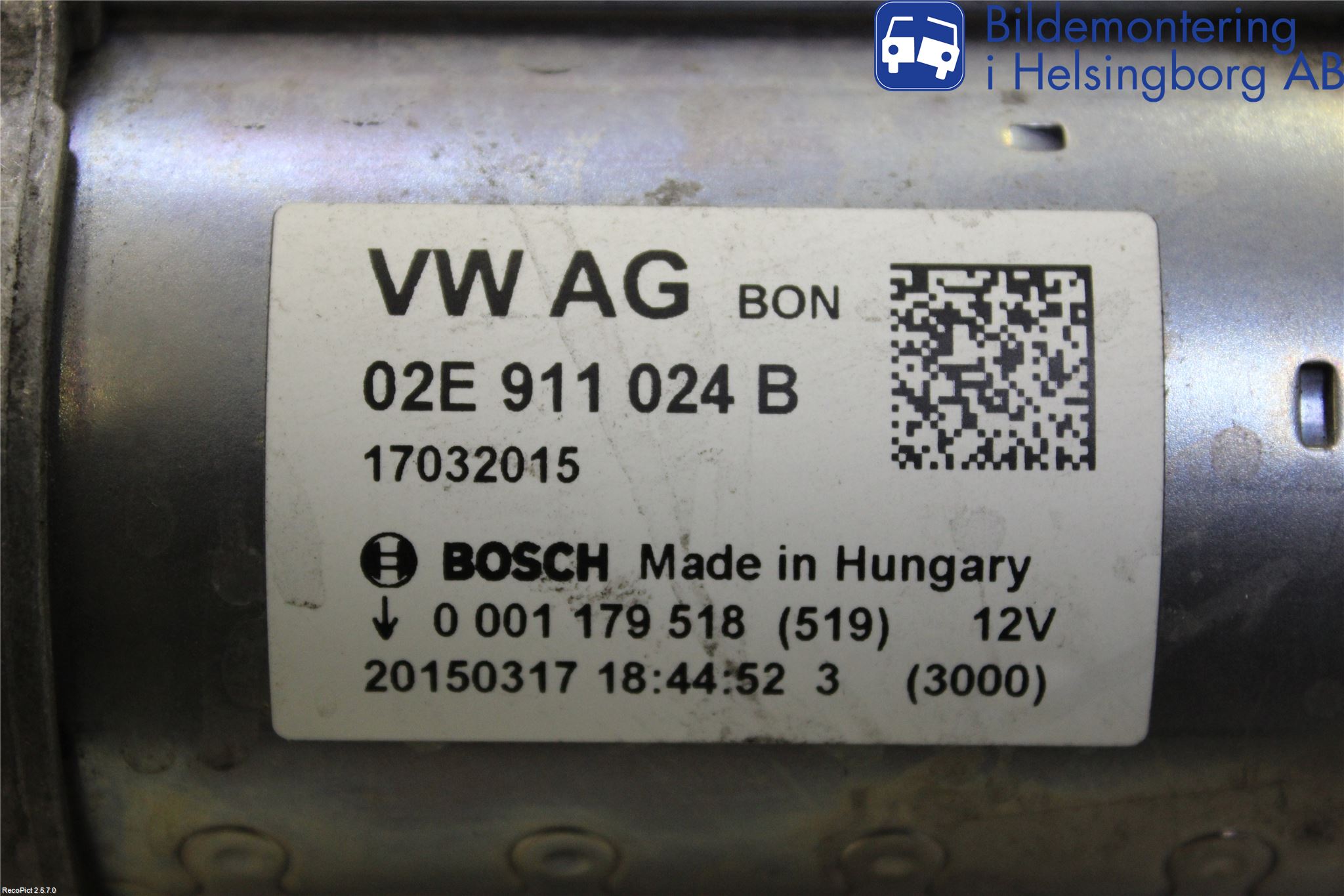 Volkswagen VW GOLF / E-GOLF VII 13-20 Startmotor