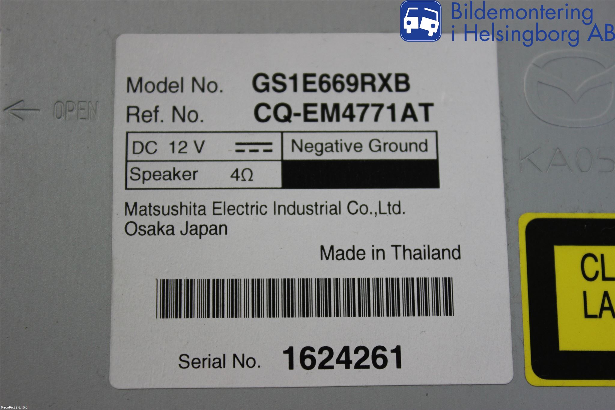 Mazda 6 08-13 Cd Radio - Multimediapanel