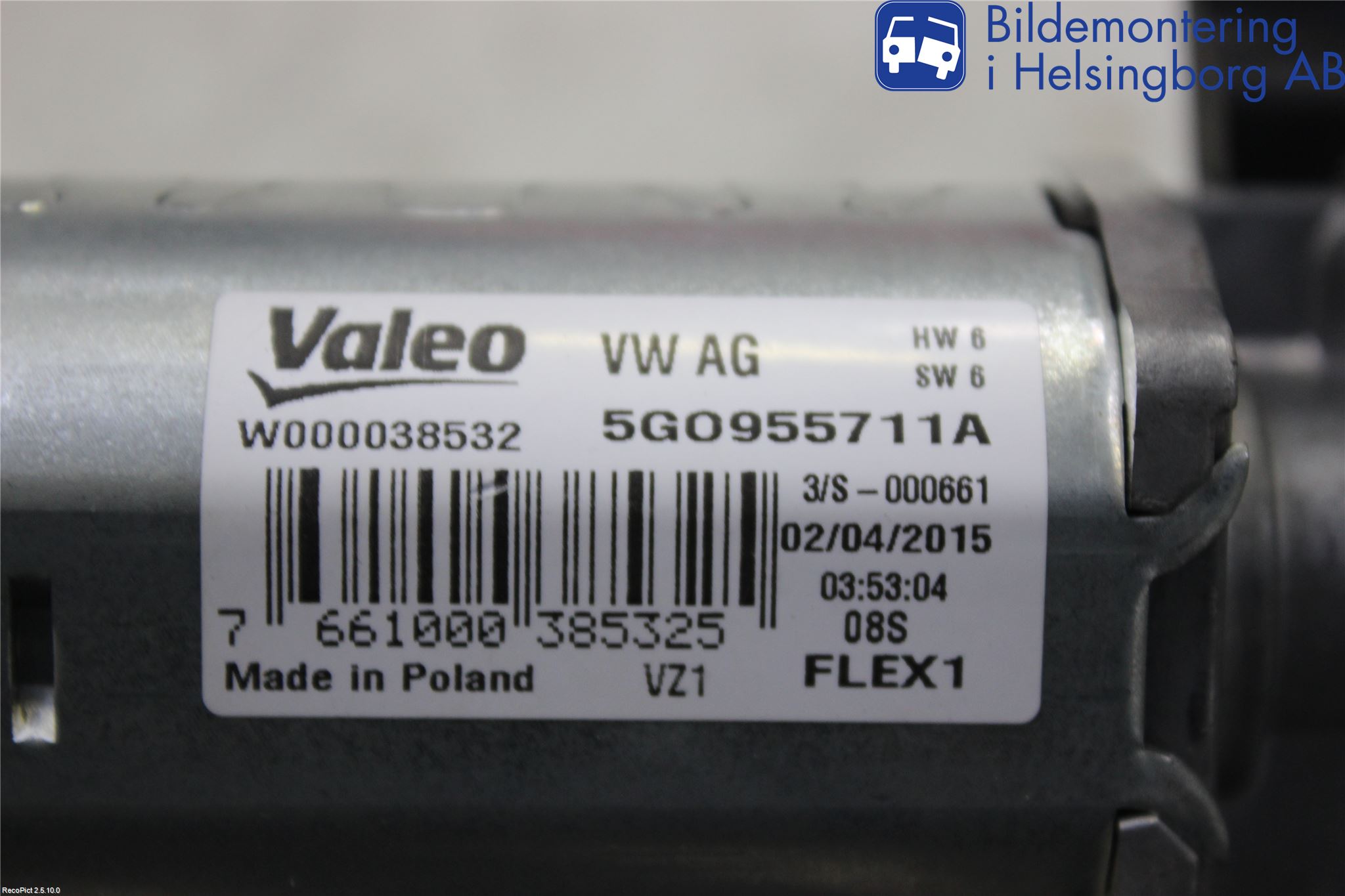 Volkswagen VW GOLF SPORTSVAN 15-20 Torkarmotor Baklucka