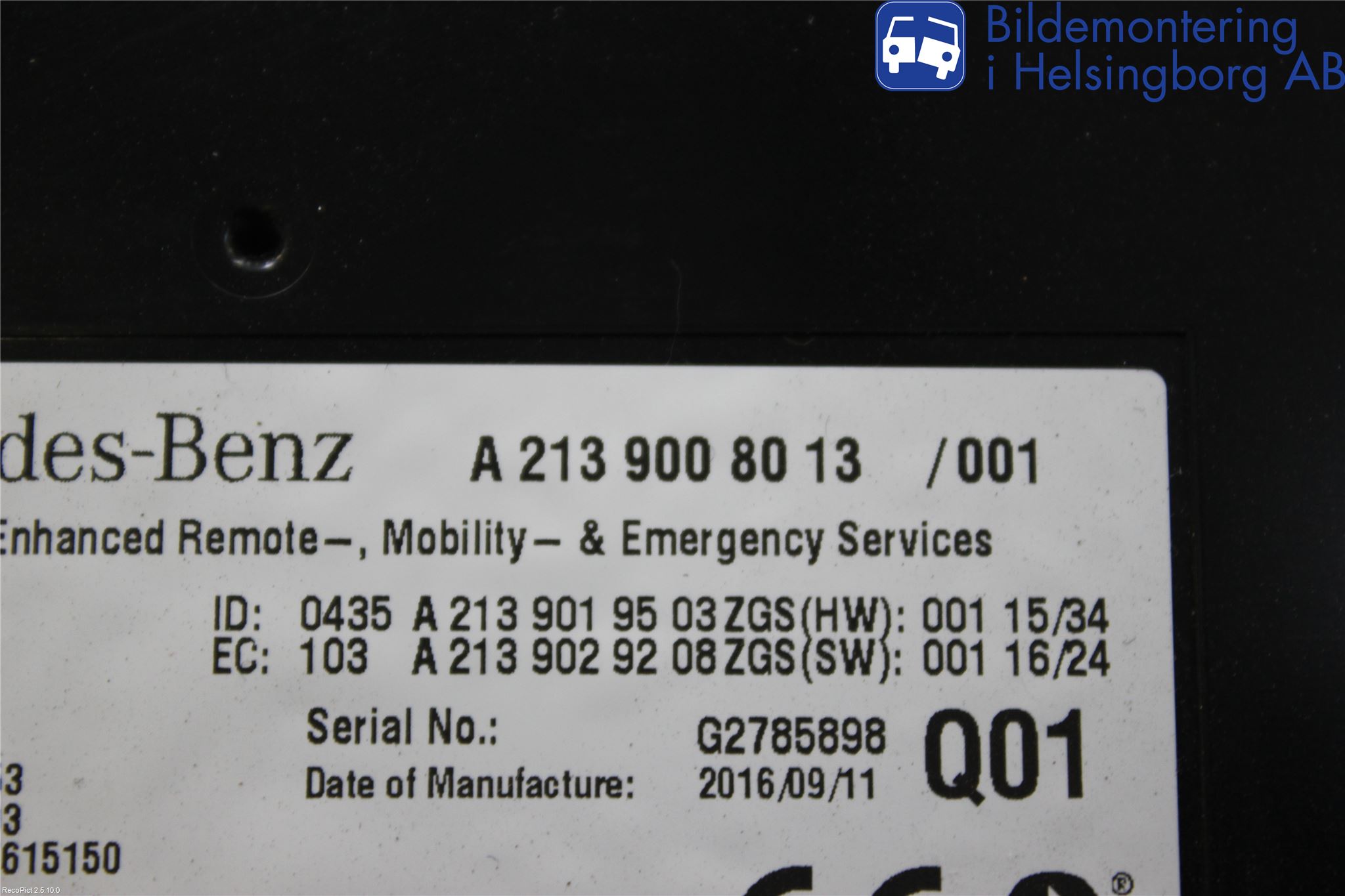 Mercedes-Benz MB E-KLASS (W213) 16-23 Styrenhet Övrigt