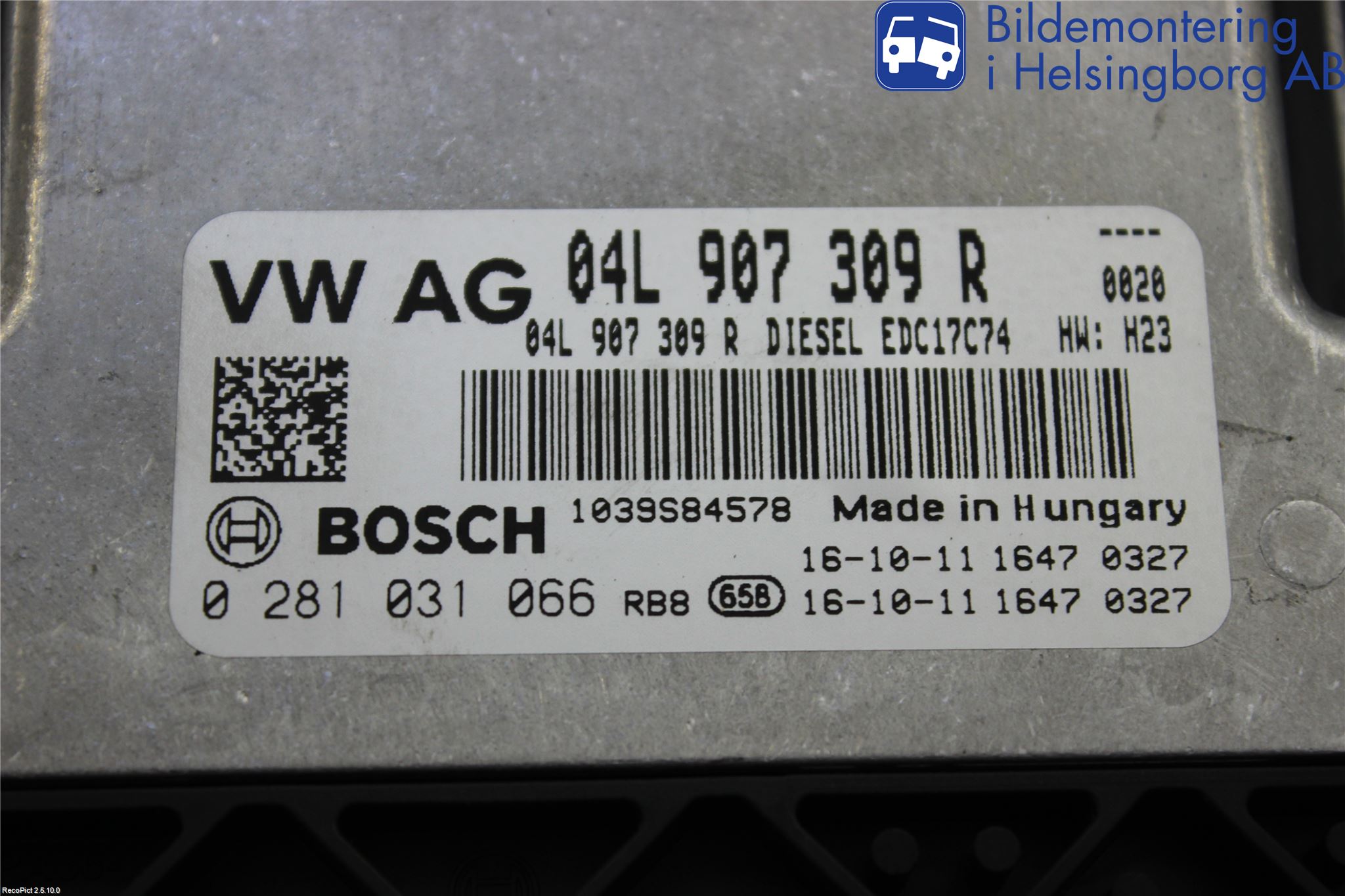 Volkswagen VW PASSAT 15-19 Styrenhet Inspump Diesel