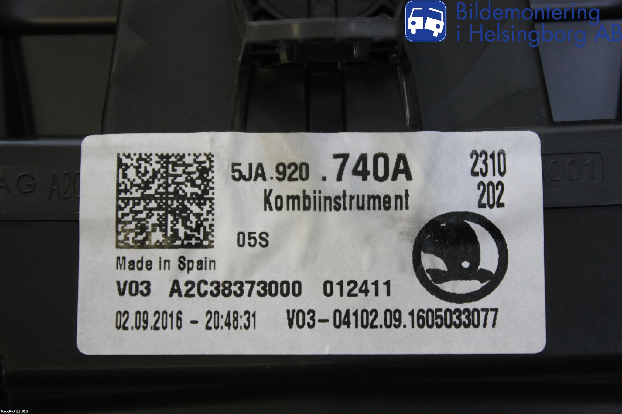 Skoda RAPID Instrument Komb