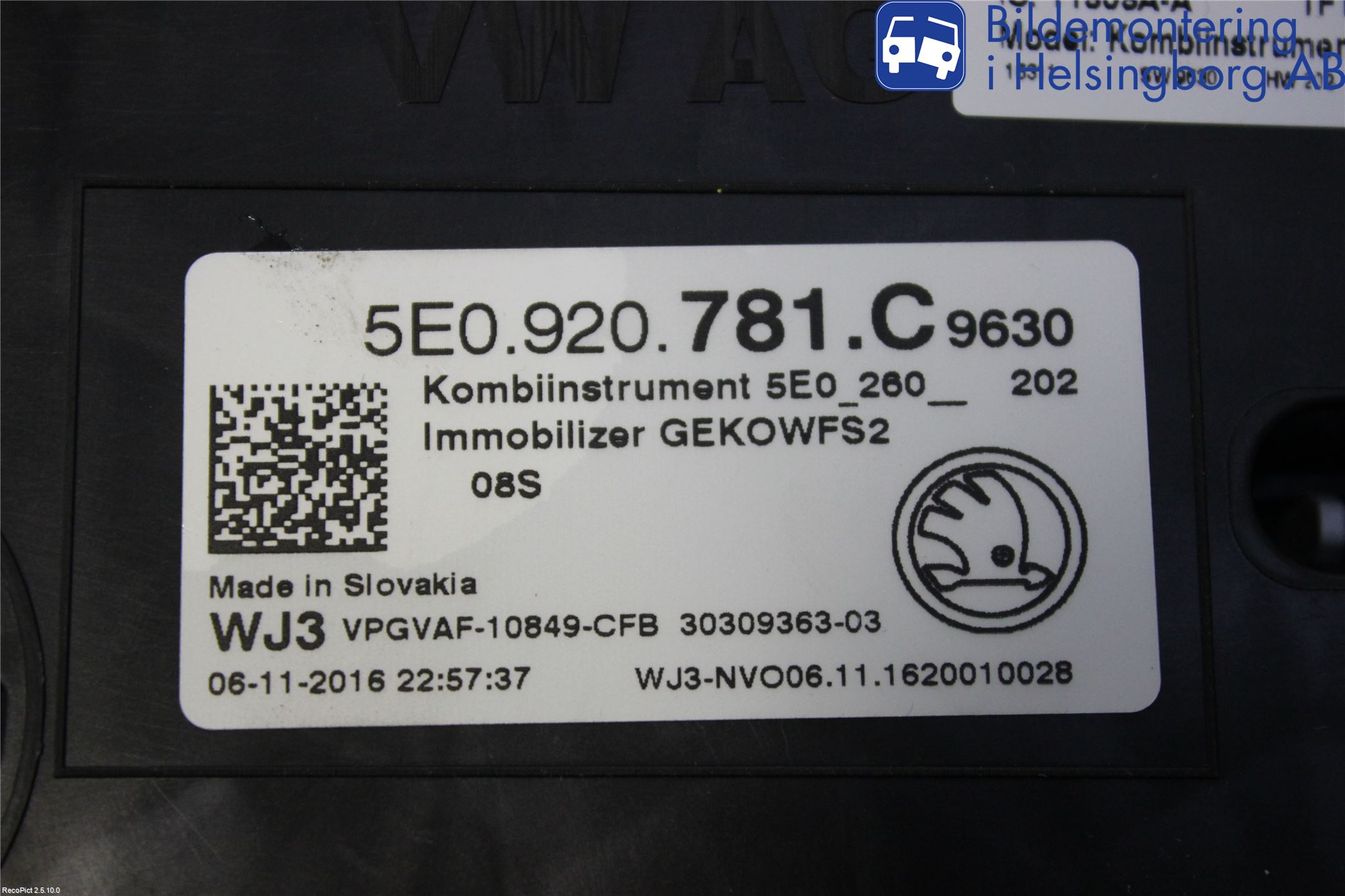 Skoda OCTAVIA (5E) 13-20 Instrument Komb