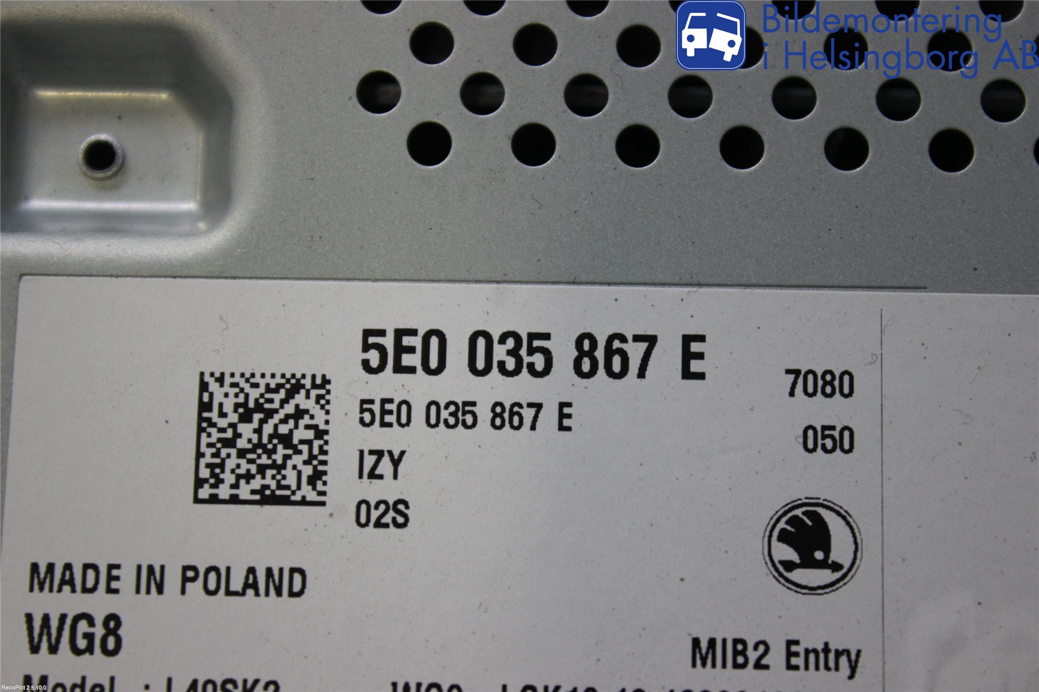 Skoda OCTAVIA (5E) 13-20 Cd Radio - Multimediapanel