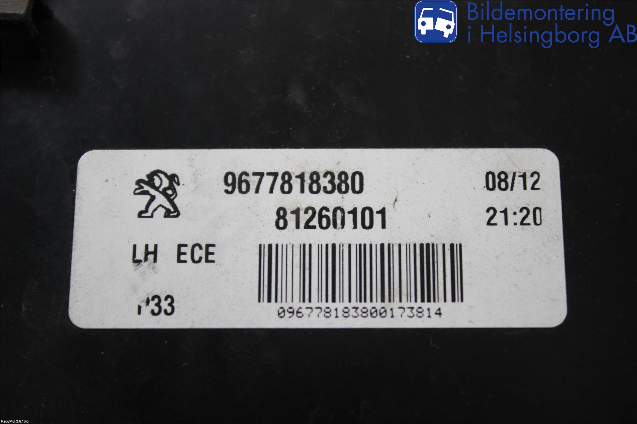 Peugeot 308 14-21 Bakljus Lucka Vä