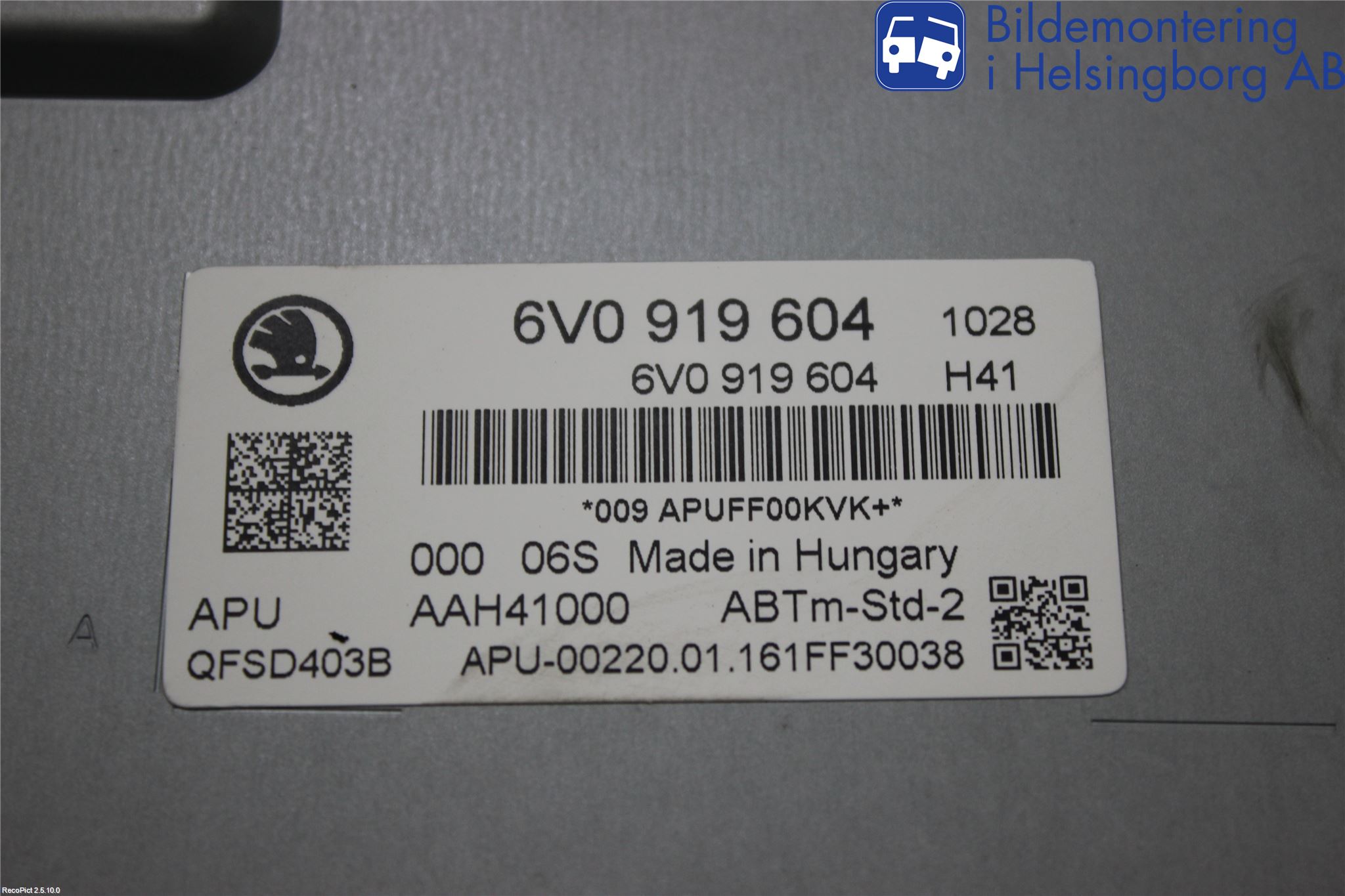 Skoda FABIA 15-21 Kontrolldisplay