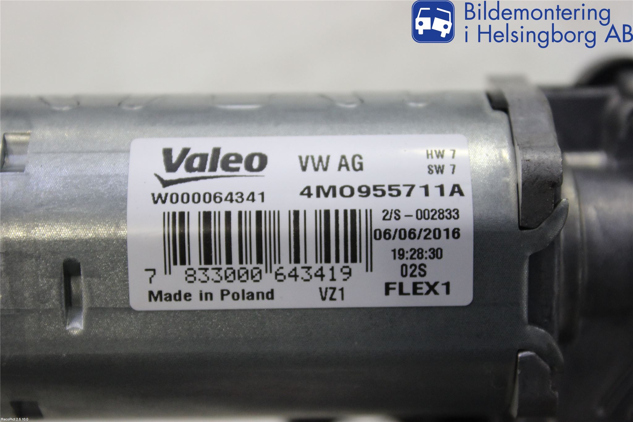 Audi A4/S4 B9 16-19 Torkarmotor Baklucka