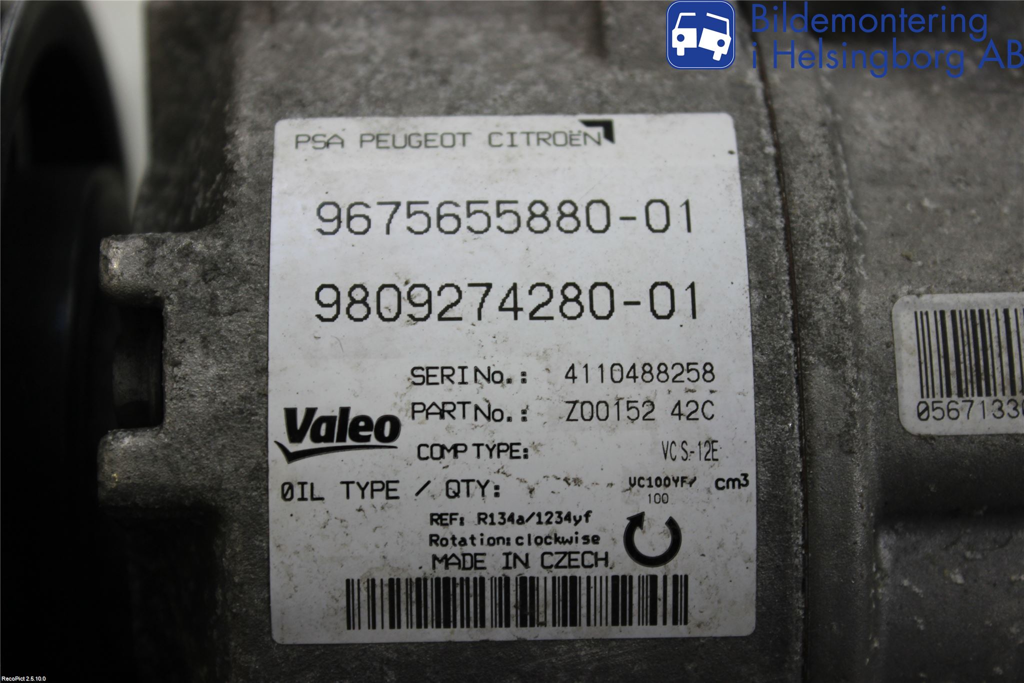 Peugeot 308 14-21 Ac Kompressor