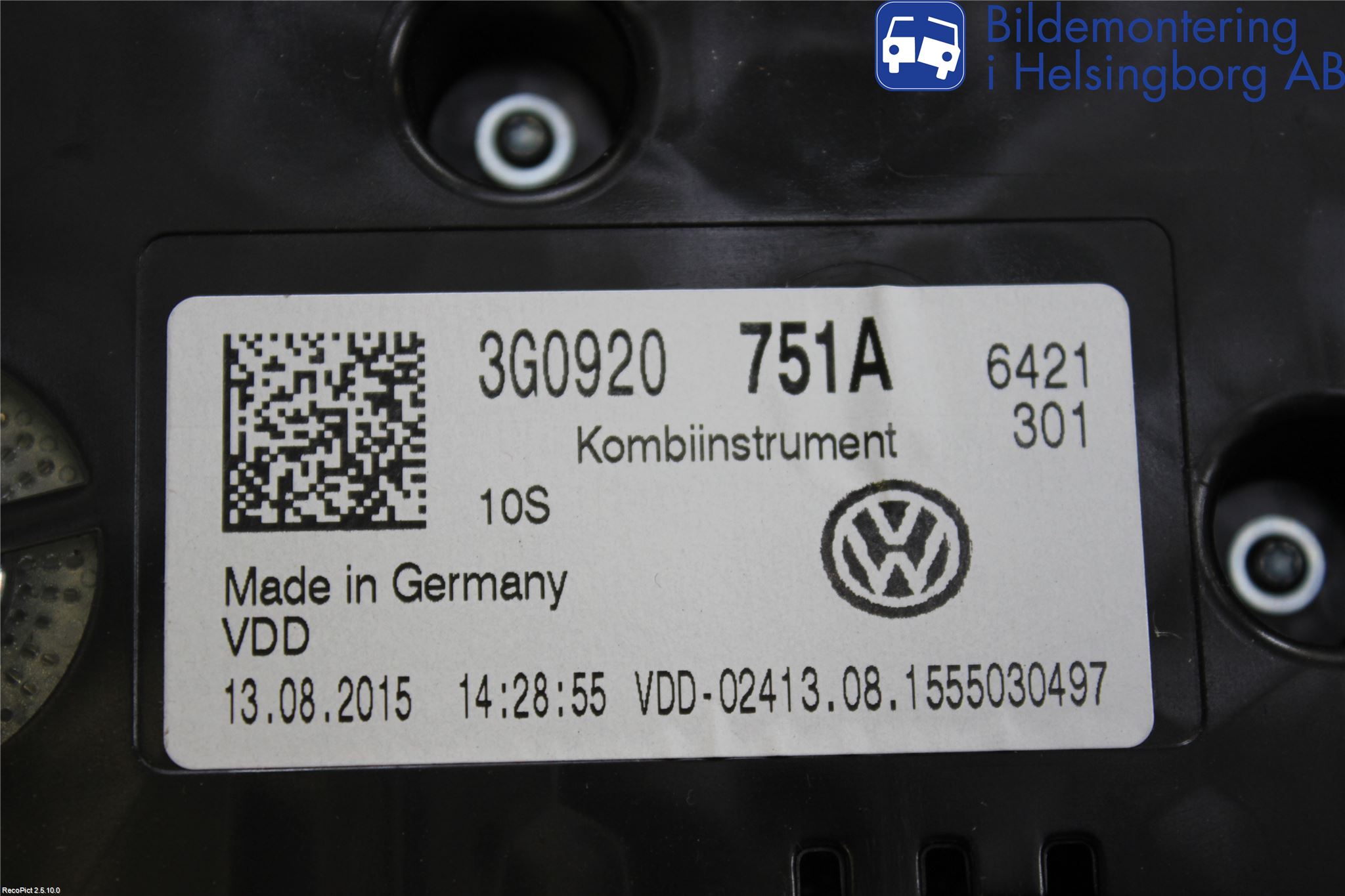 Volkswagen VW PASSAT 15-19 Instrument Komb