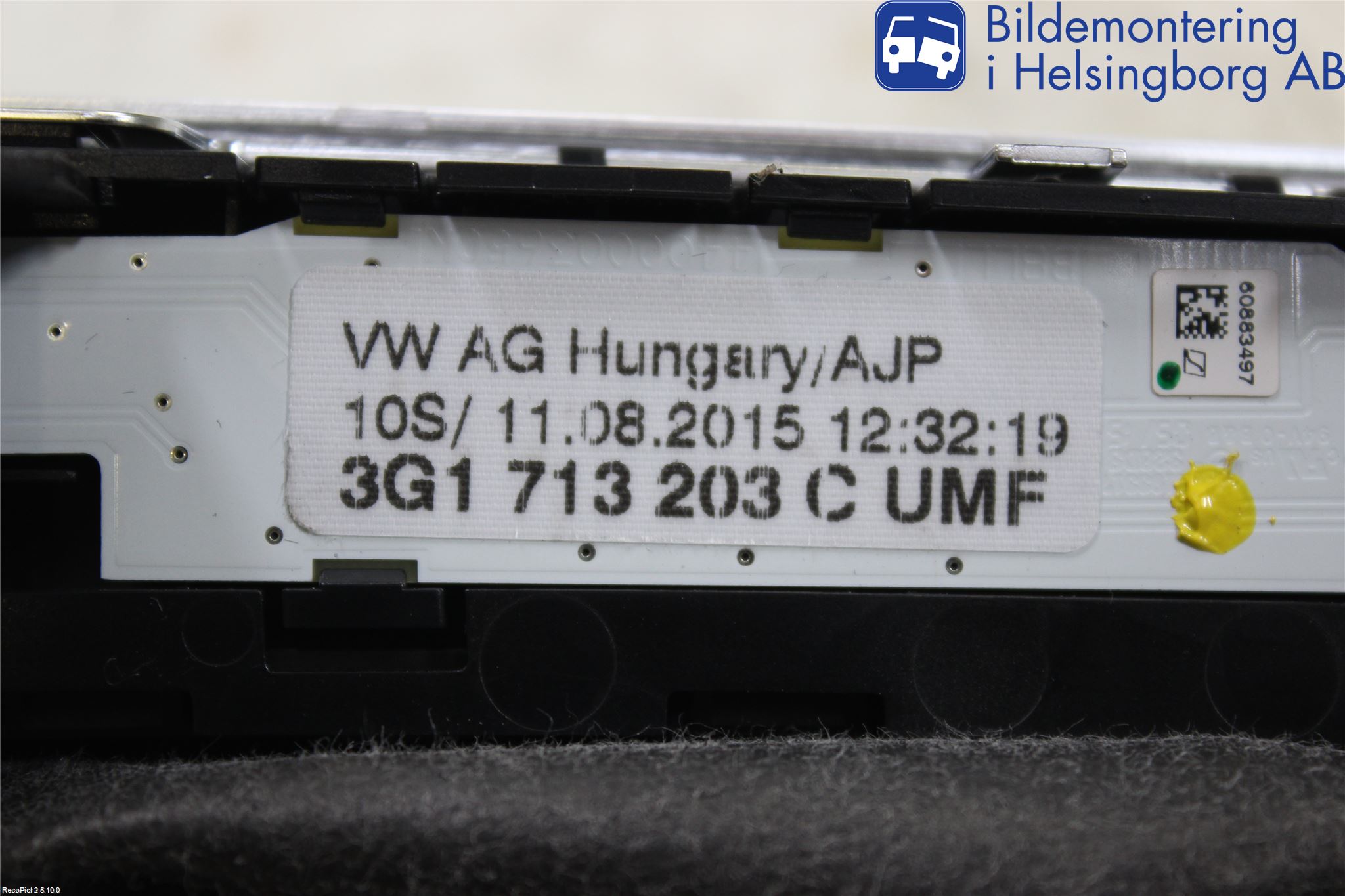 Volkswagen VW PASSAT 15-19 Växelspaksdamask