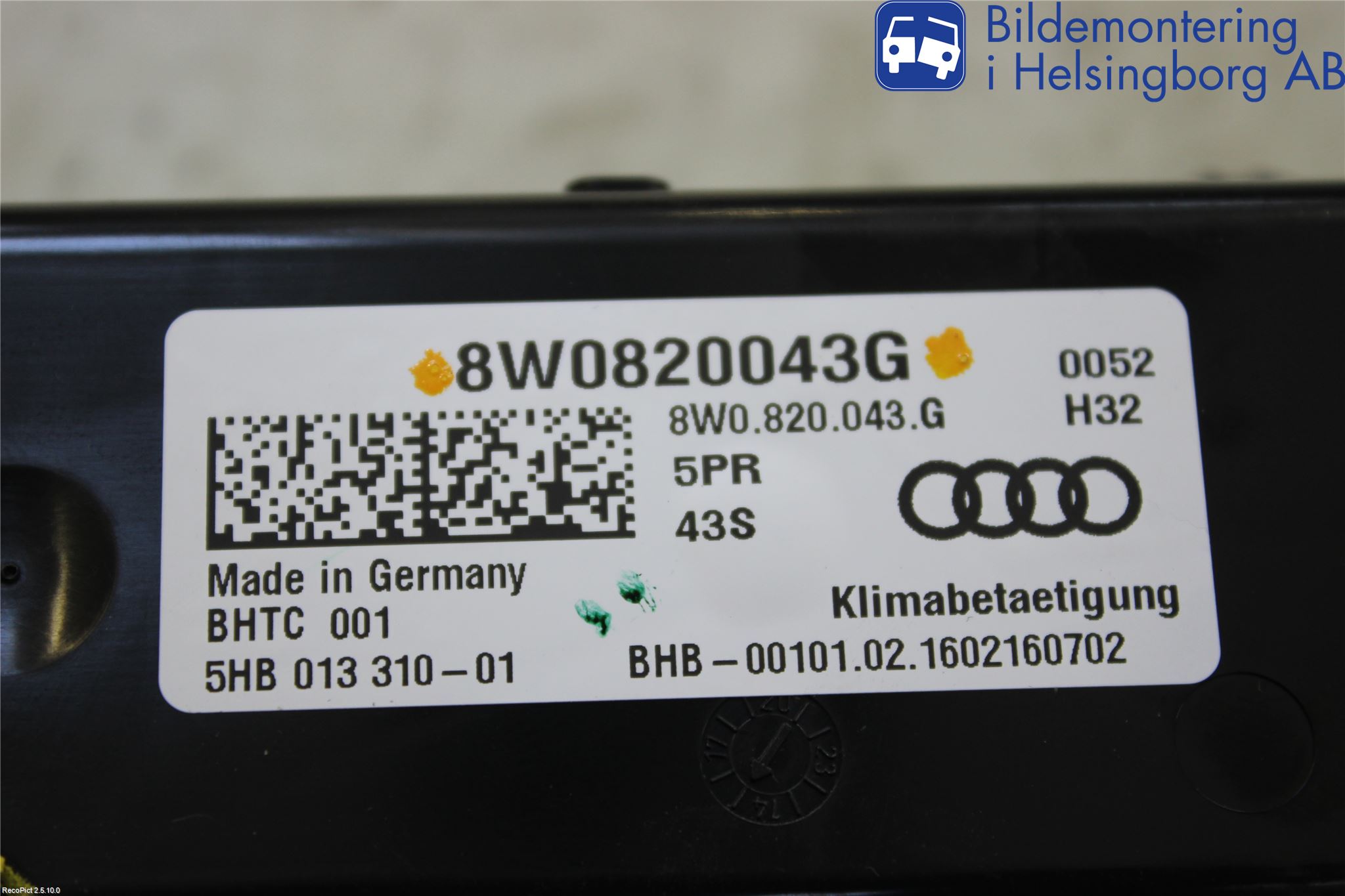 Audi A4/S4 B9 16-19 Ac Styrenhet Ac Manöveren