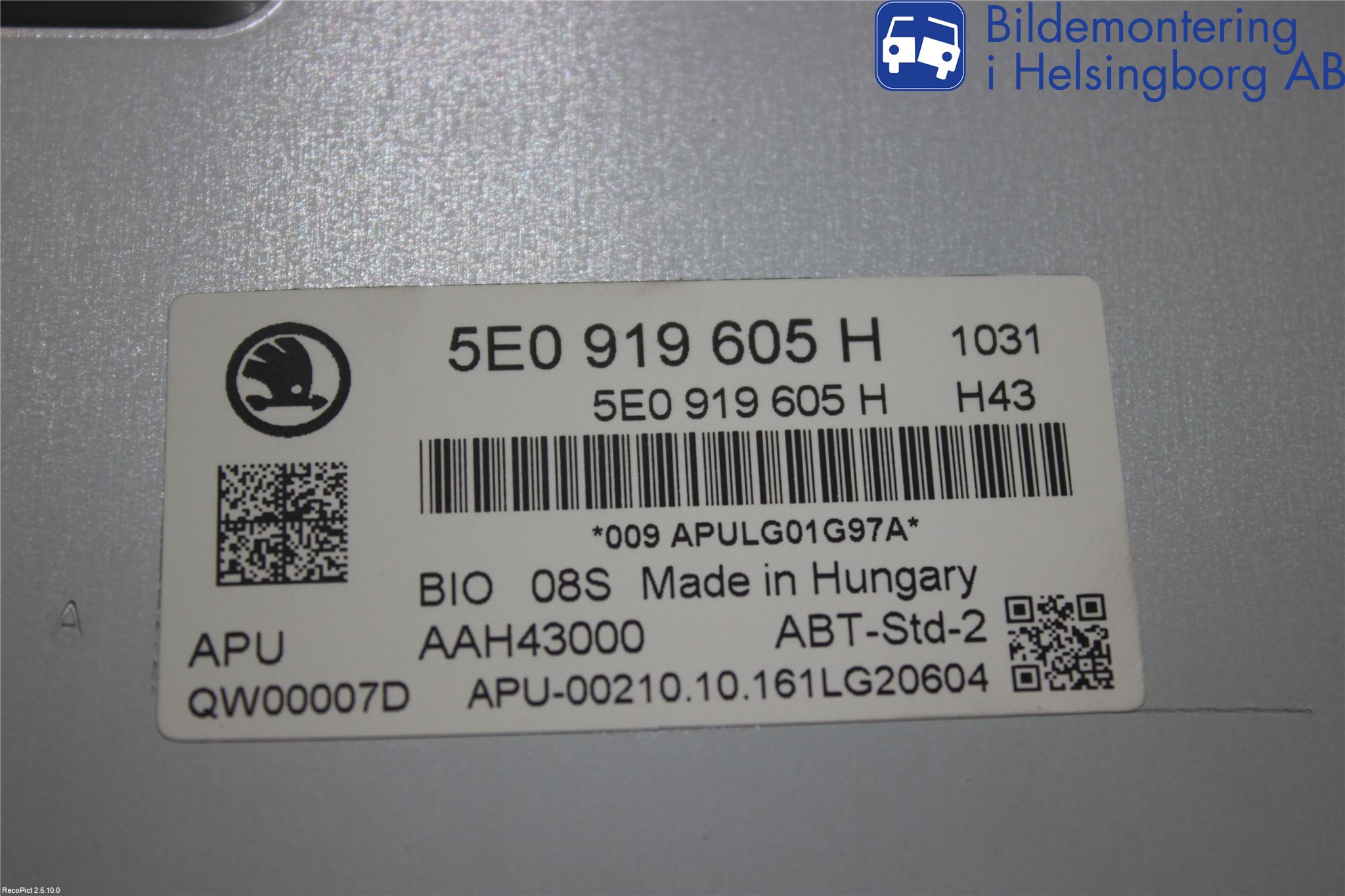 Skoda OCTAVIA (5E) 13-20 Multifunktionsdisplay