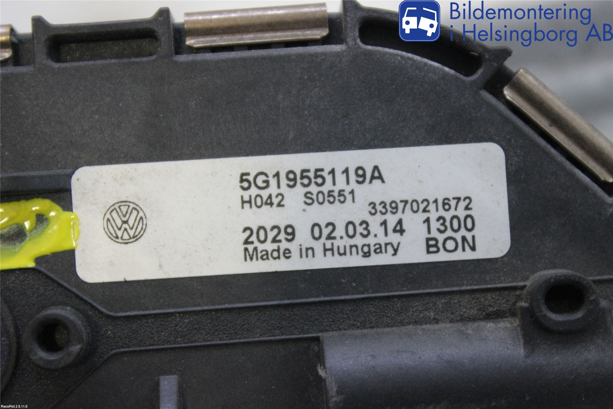 Volkswagen VW GOLF / E-GOLF VII 13-20 Torkarmekanism Vindruta