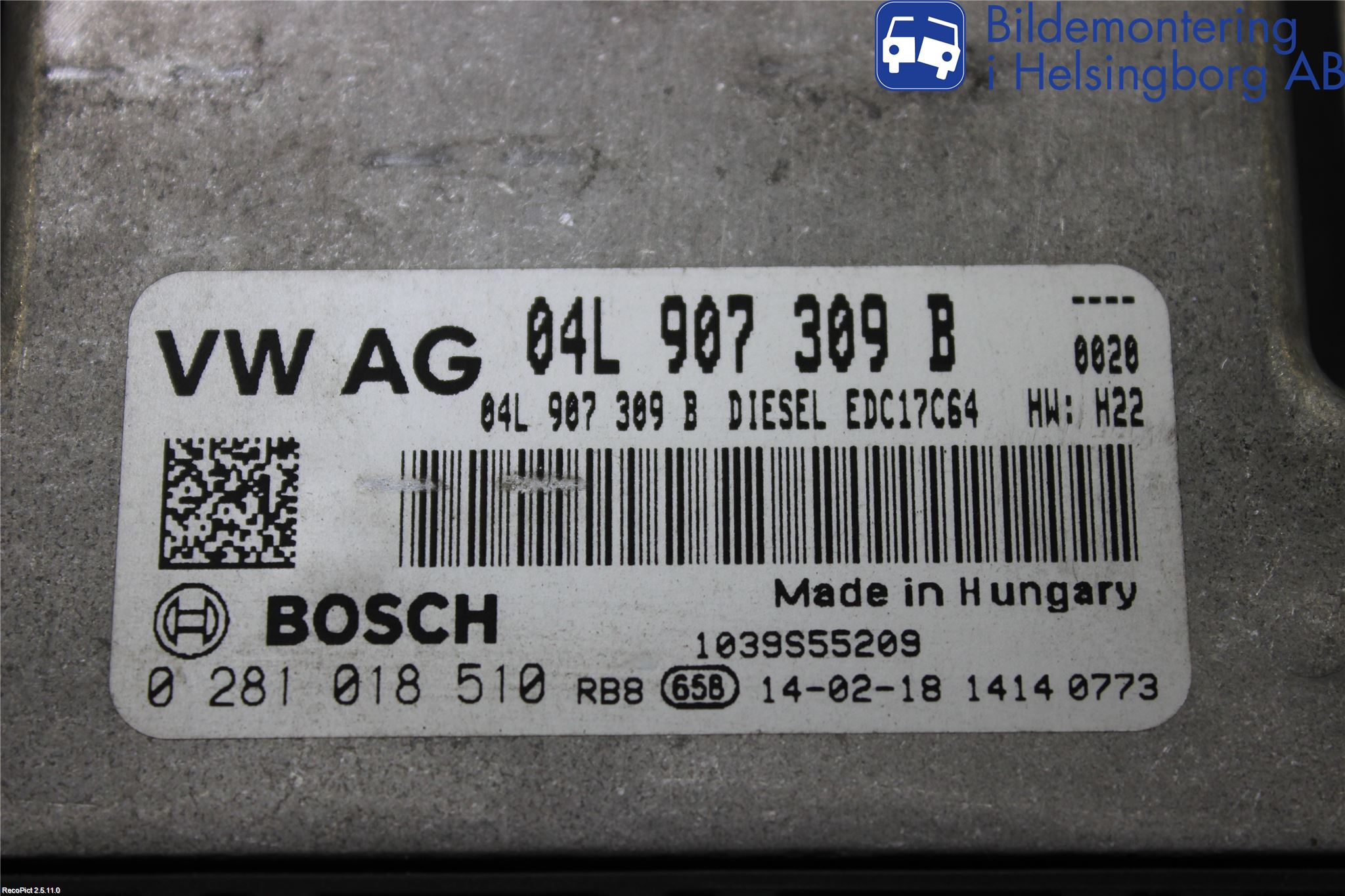 Volkswagen VW GOLF / E-GOLF VII 13-20 Styrenhet Inspump Diesel