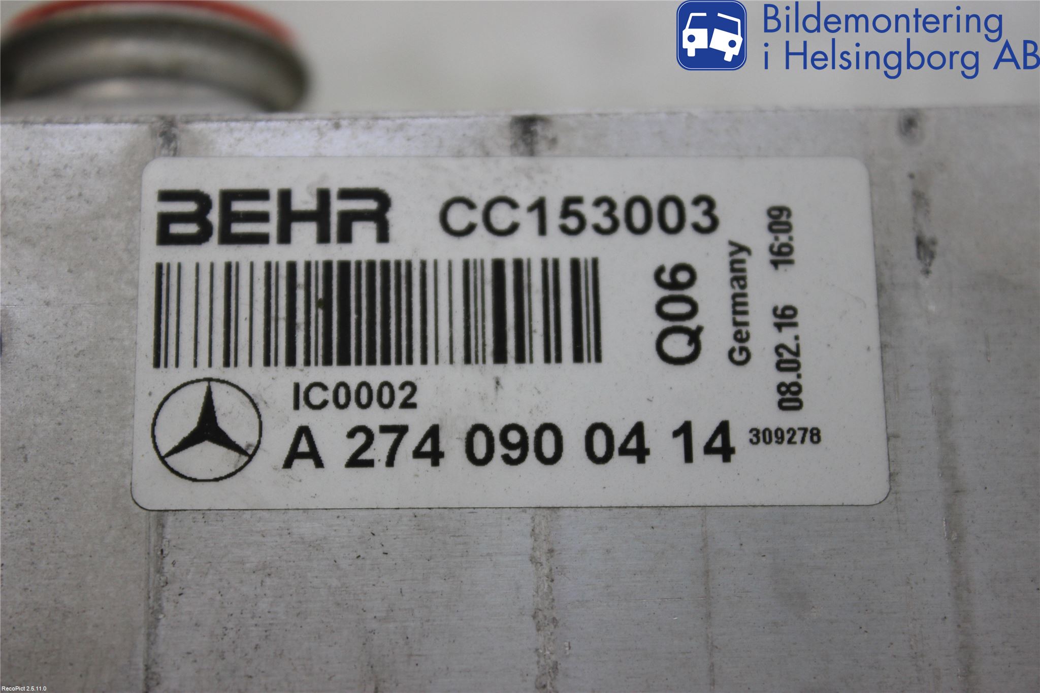 Mercedes-Benz MB C-KLASS (W205) 14-21 Laddluft-Intercooler Kyl