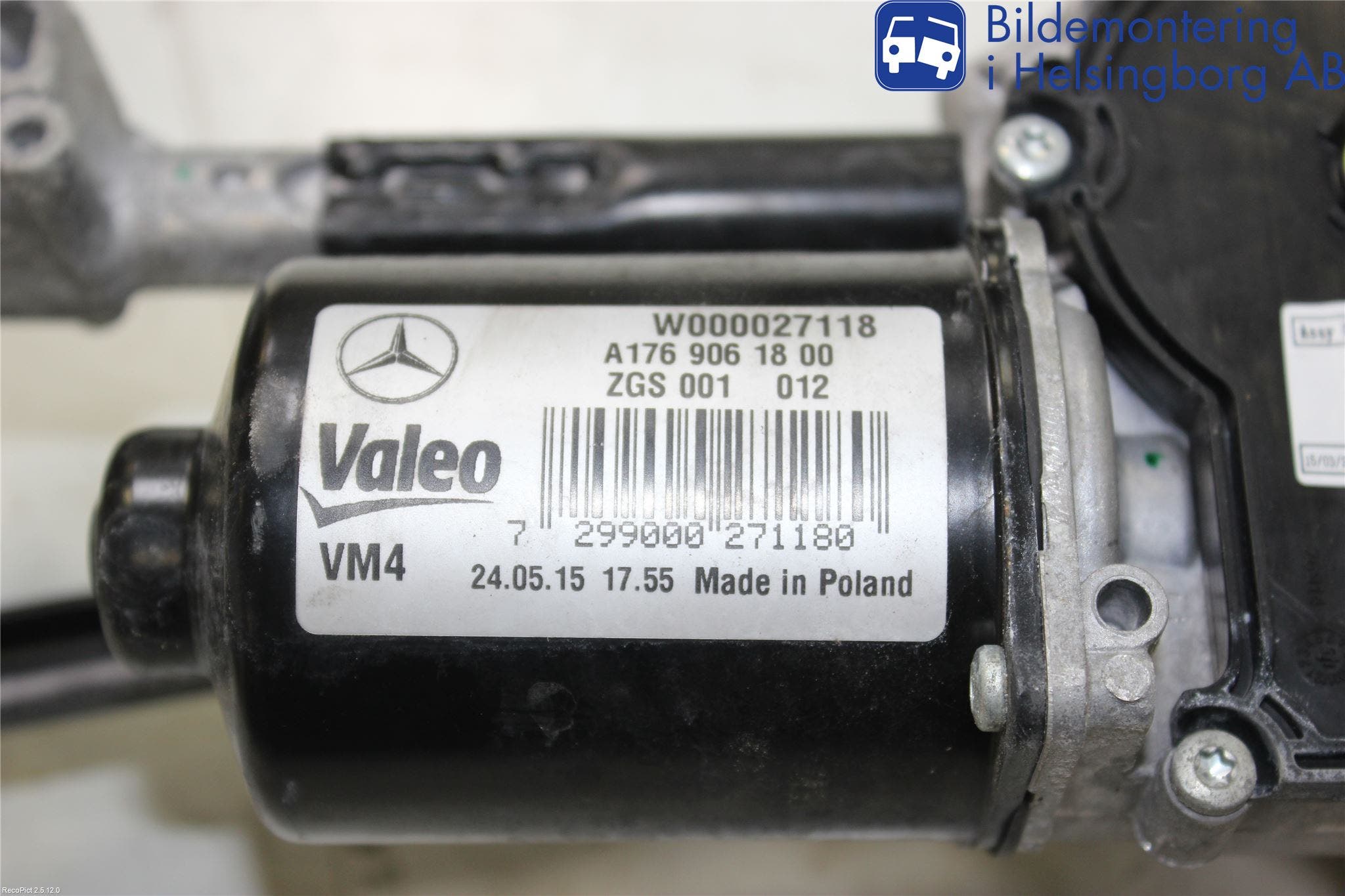 Mercedes-Benz MB CLA-KLASS (C117/X117) 13-19 Torkarmekanism Vindruta