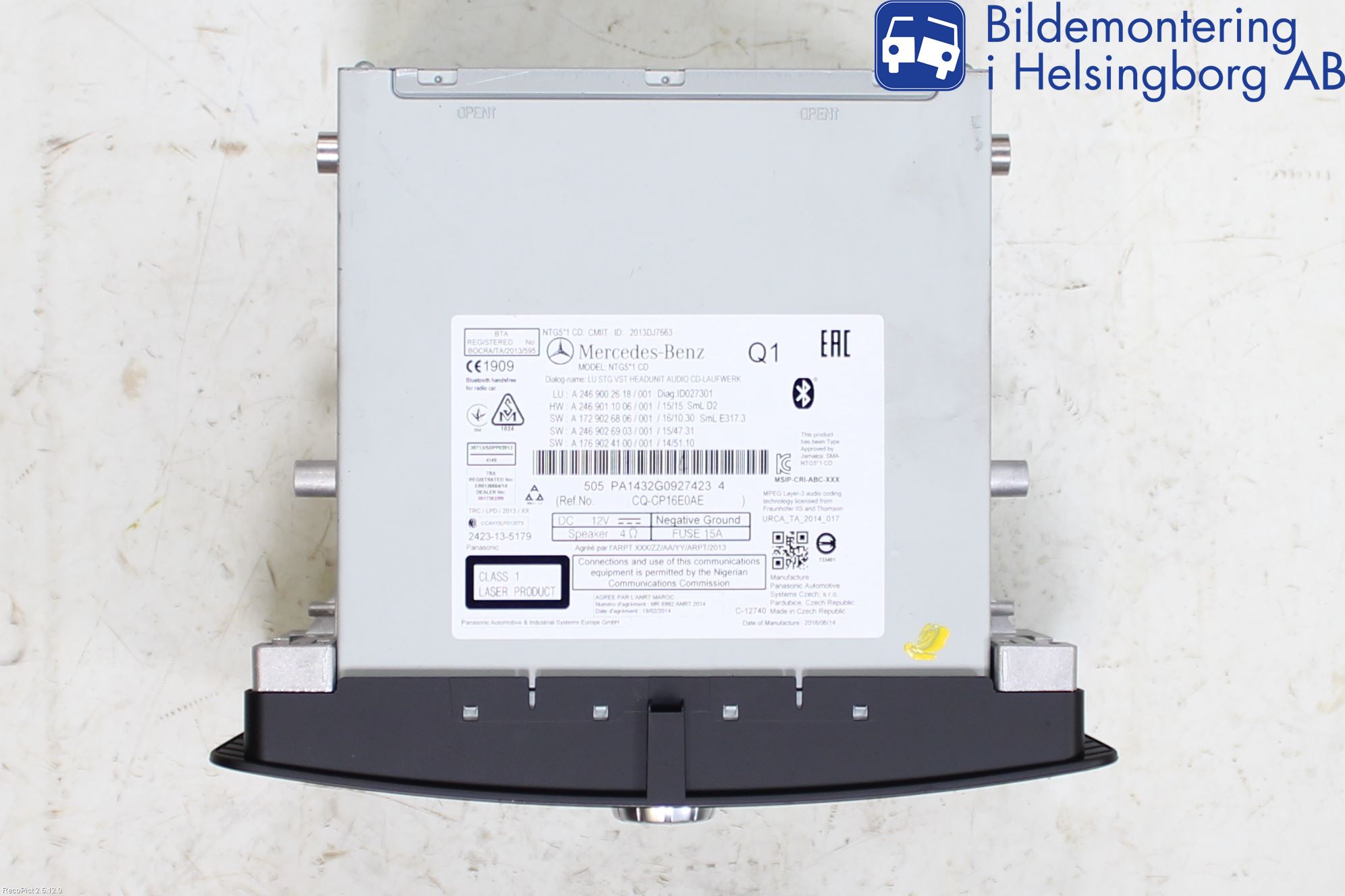 Mercedes-Benz MB A-KLASS (W176) 13-18 Cd Radio - Multimediapanel