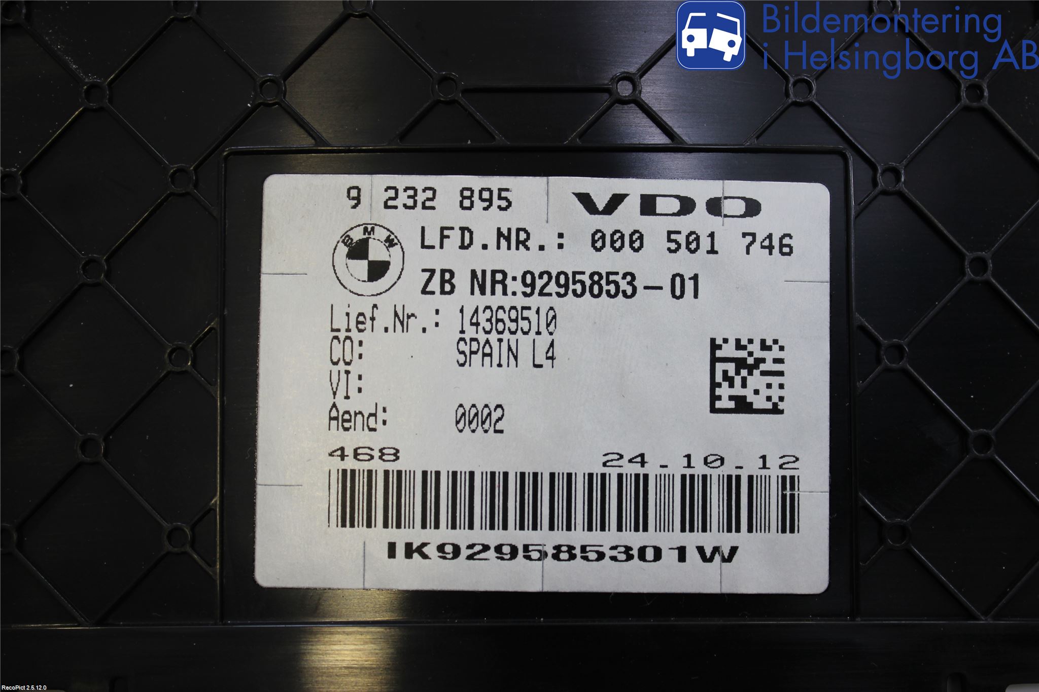BMW 3 F30/F31/F80 12-19 Instrument Komb