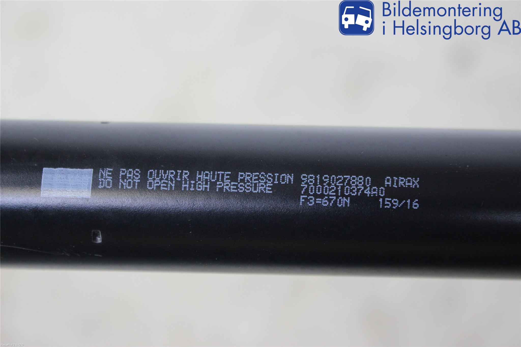 Peugeot PARTNER 16-18 Gasfjäder Baklucka