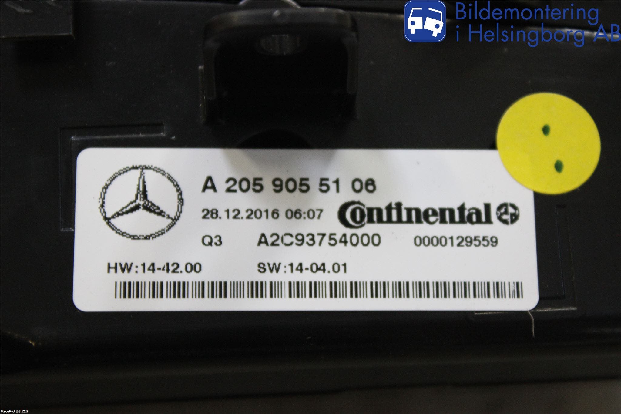 Mercedes-Benz MB C-KLASS (W205) 14-21 Ac Styrenhet Ac Manöveren