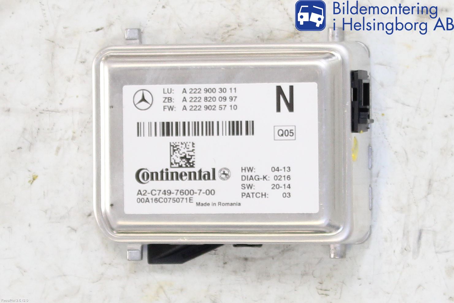Mercedes-Benz MB C-KLASS (W205) 14-21 Sensor Aktivt Kollisionsskydd