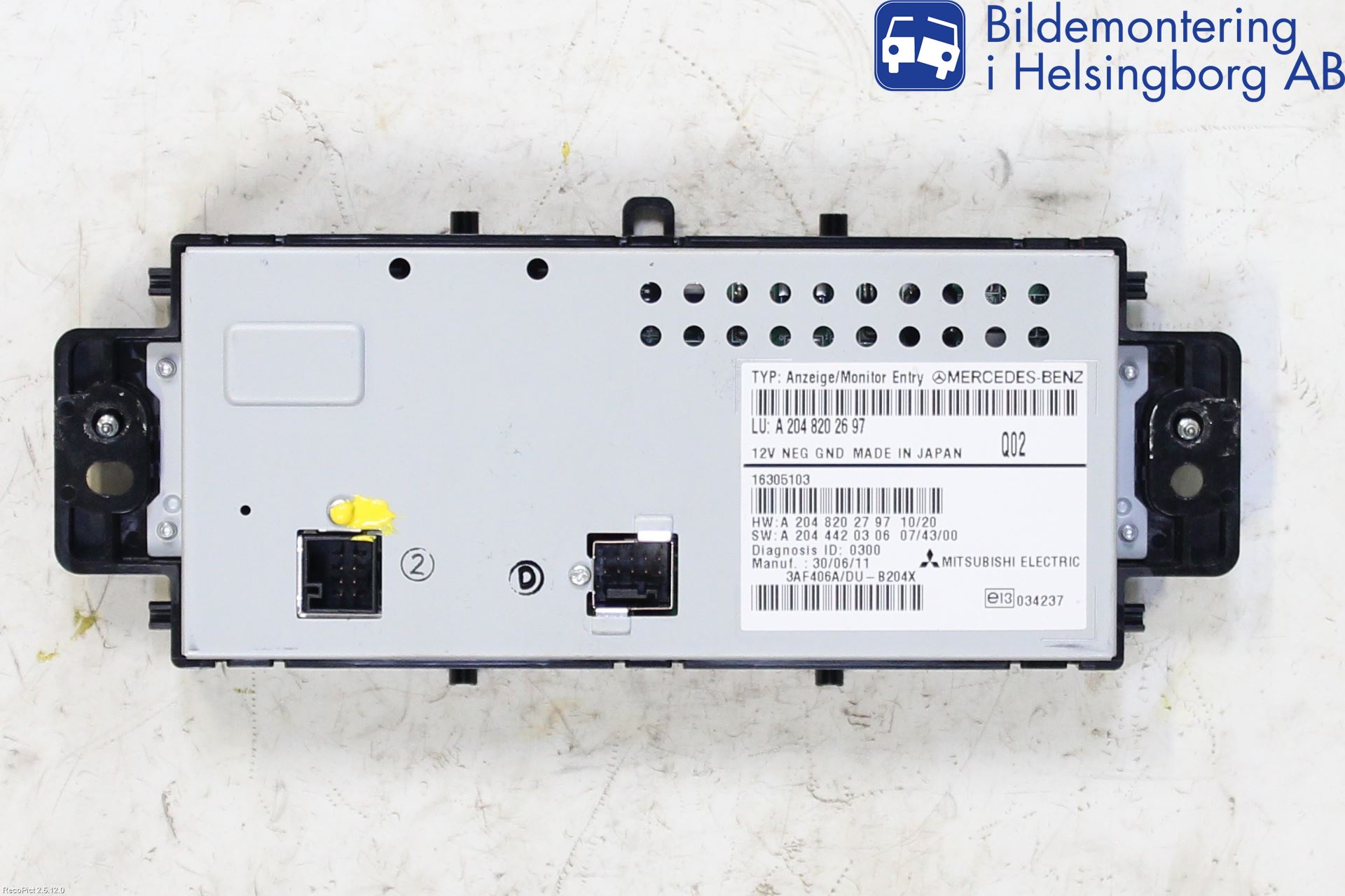 Mercedes-Benz MB GLK-KLASS (X204) 08-16 Kontrolldisplay