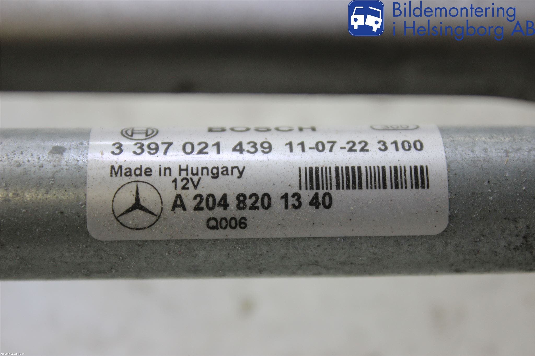 Mercedes-Benz MB GLK-KLASS (X204) 08-16 Torkarmekanism Vindruta