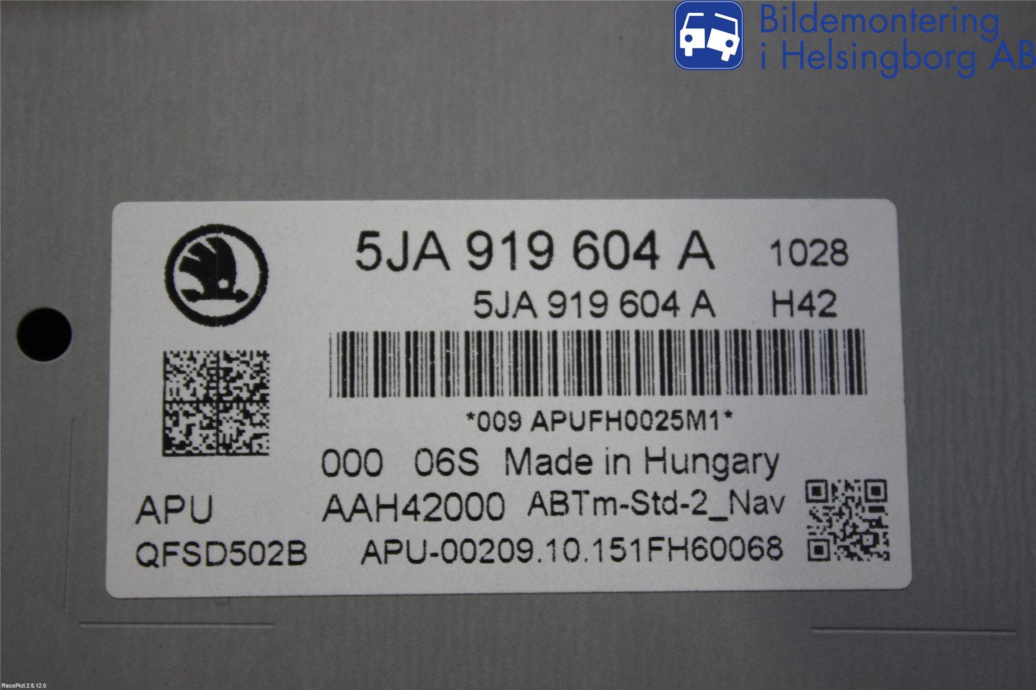 Skoda RAPID Kontrolldisplay