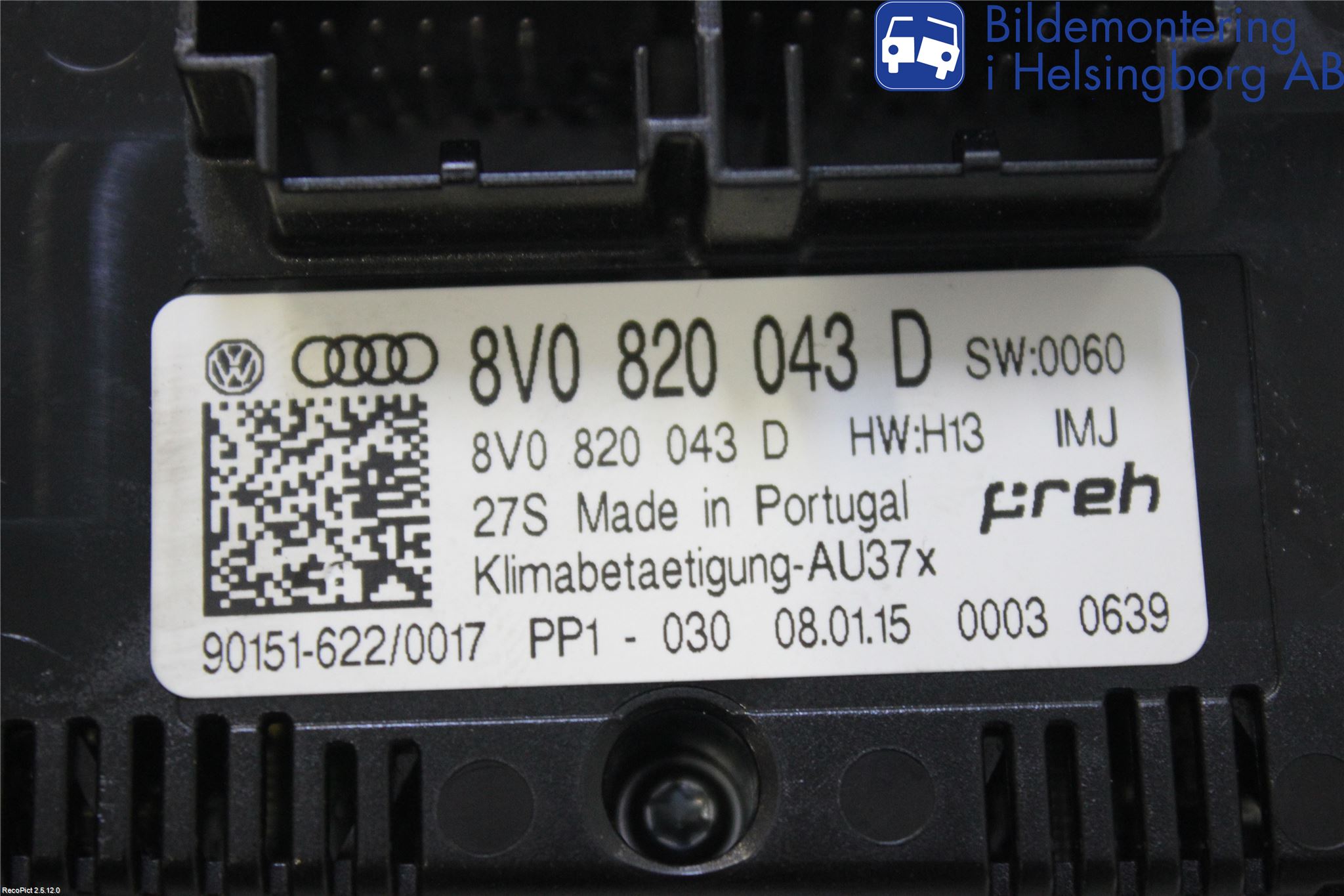 Audi A3/S3 8V 13-20 Ac Styrenhet Ac Manöveren