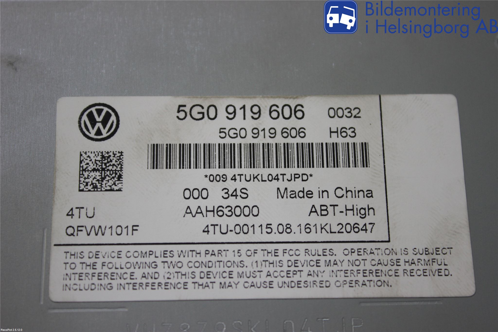 Volkswagen VW PASSAT 15-19 Bakljus Höger