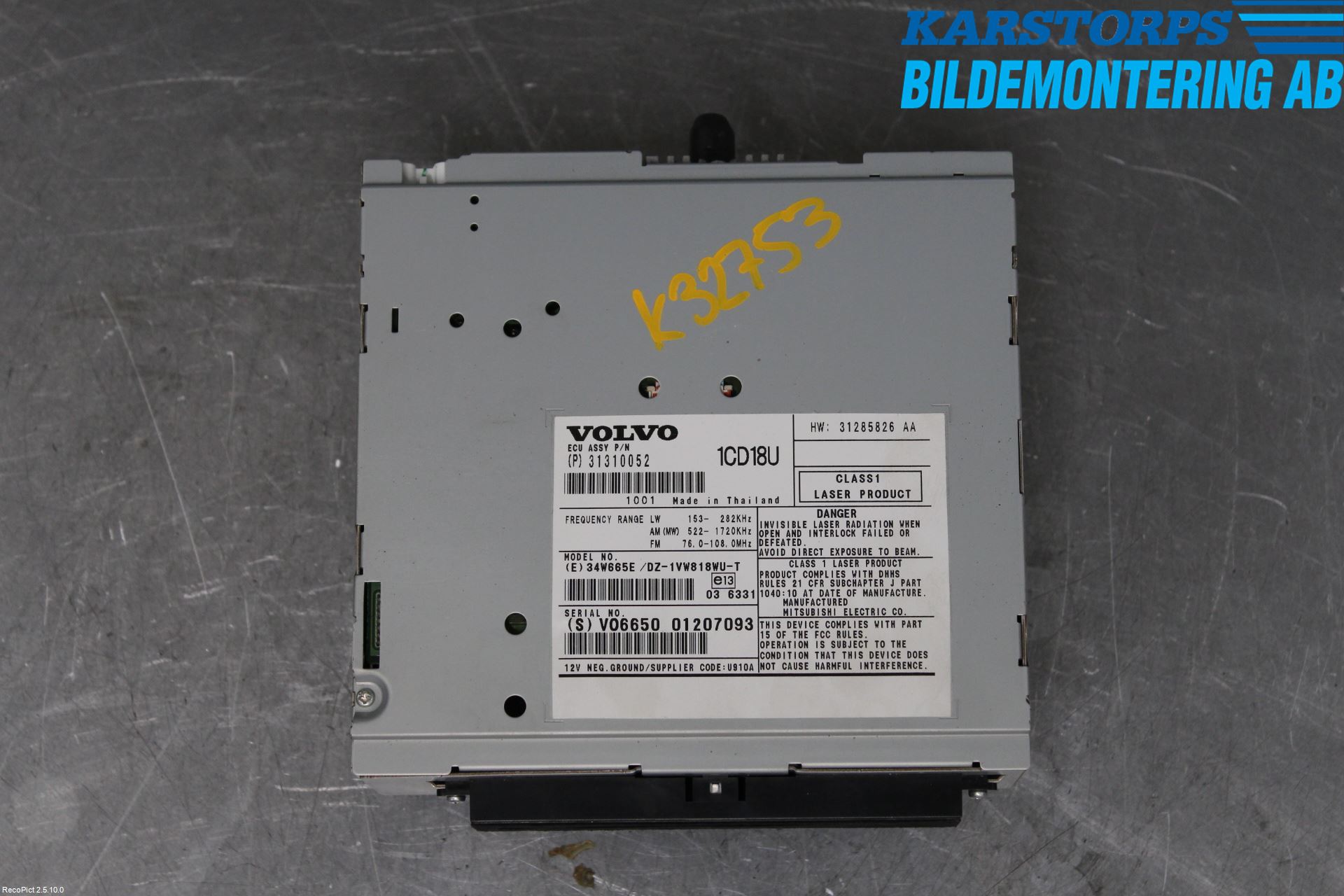 Volvo V50 08-12 Cd Radio - Multimediapanel