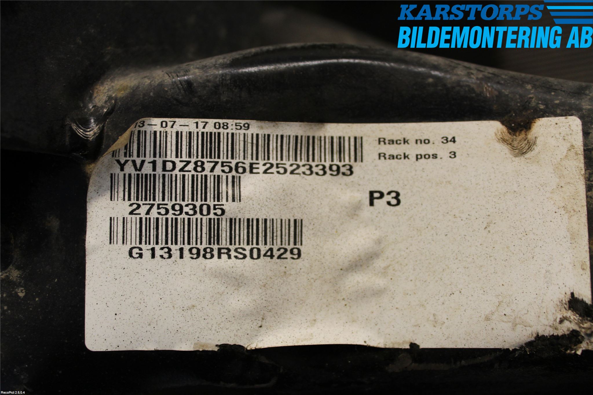 Volvo XC60 14-17 Bakaxelbalk