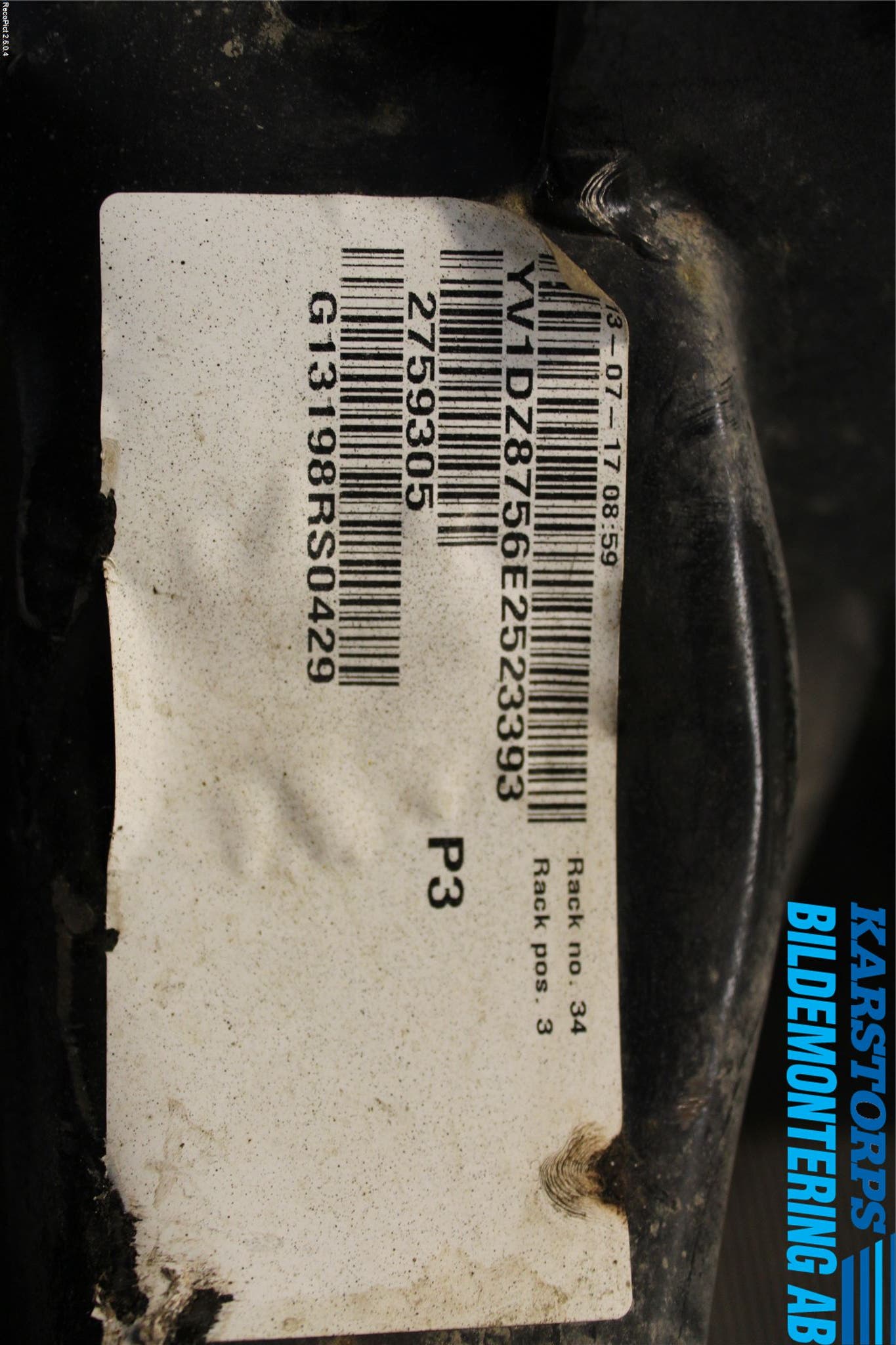 Volvo XC60 14-17 Bakaxelbalk