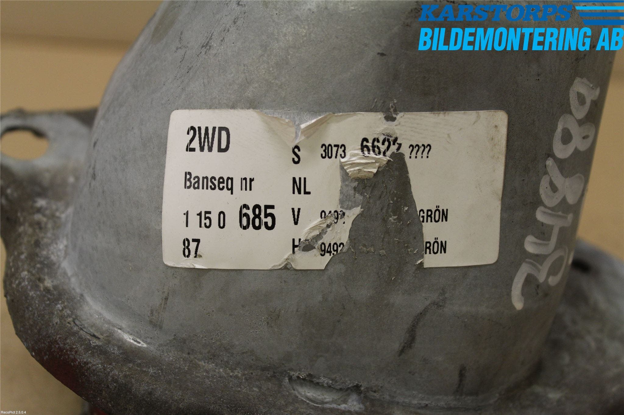 Volvo S60 01-04 Fjäderskål Bak