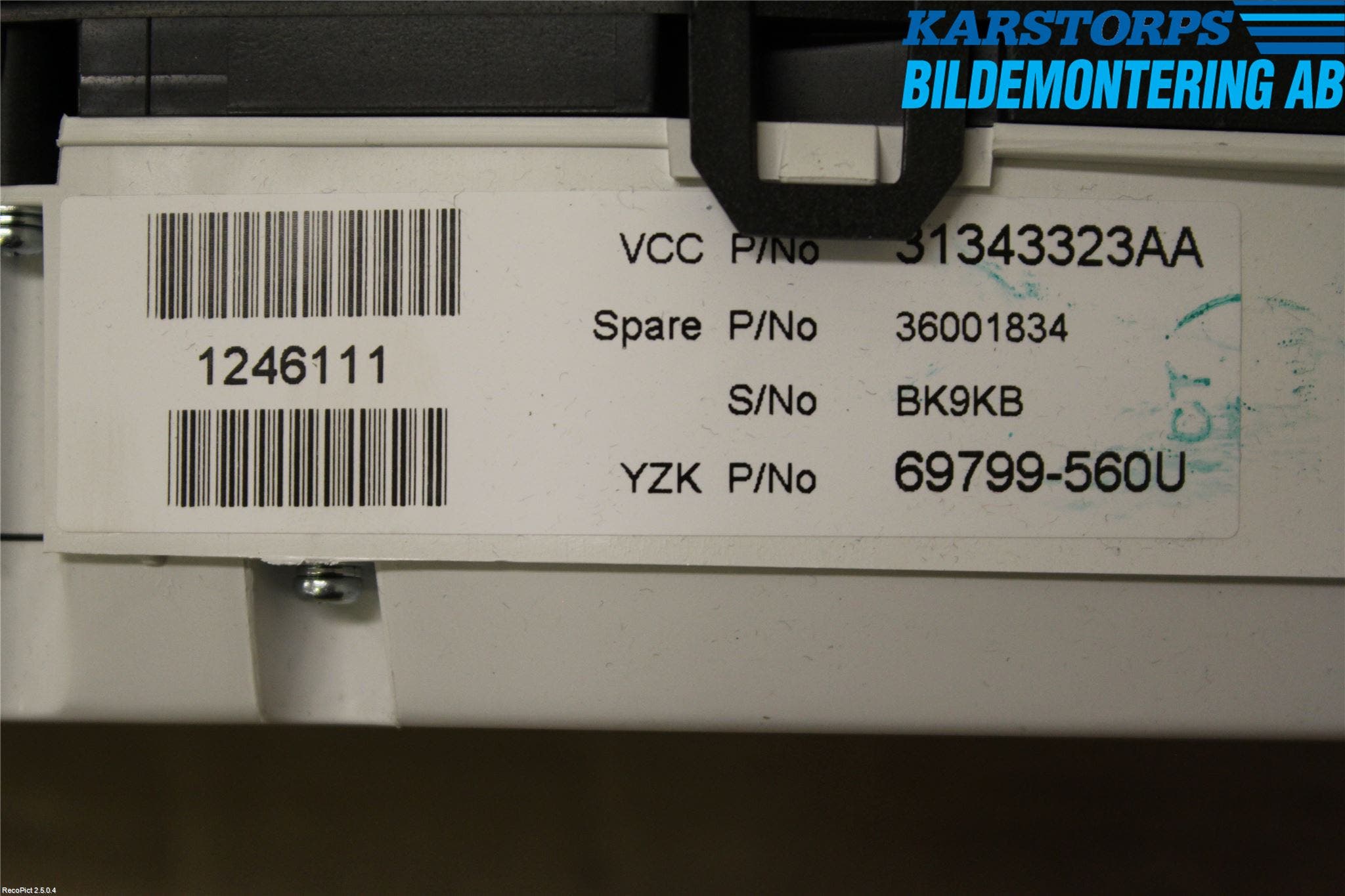 Volvo V60 11-13 Instrument Komb