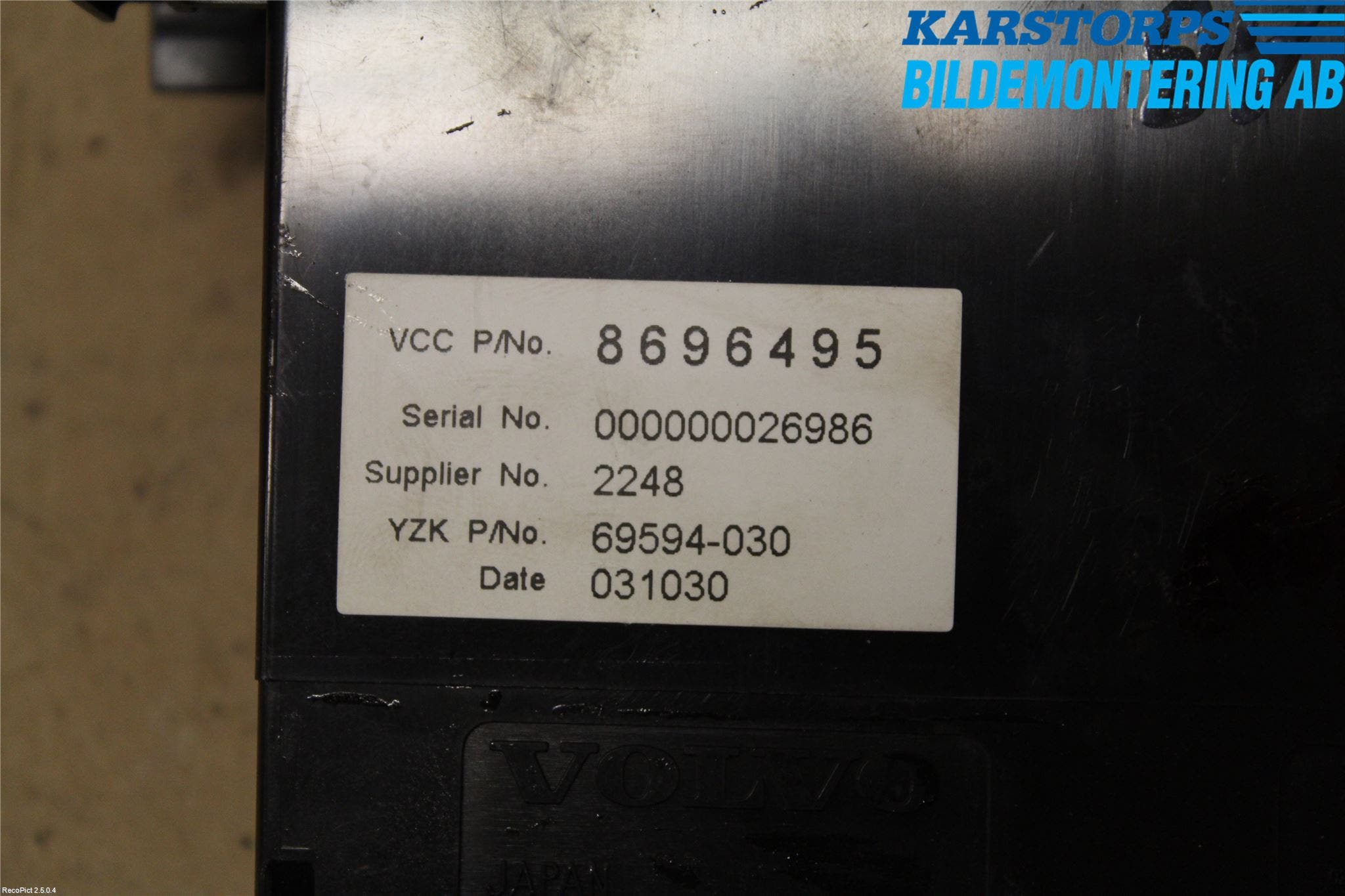 Volvo V50 04-07 Kontrolldisplay