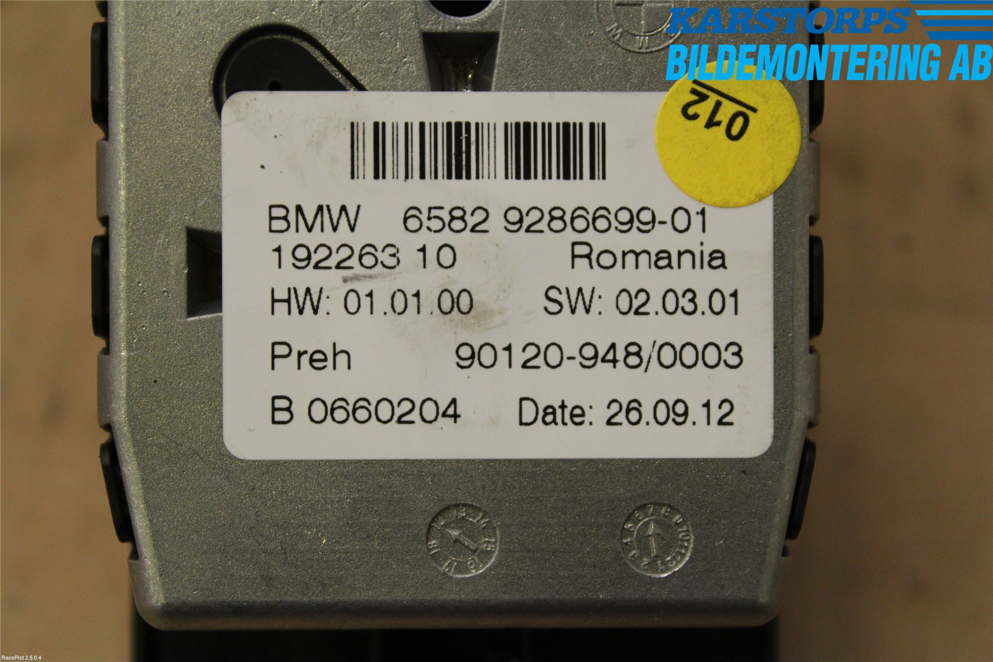 BMW 5 F10/F11/F18 09-17 Strömställare Färddator