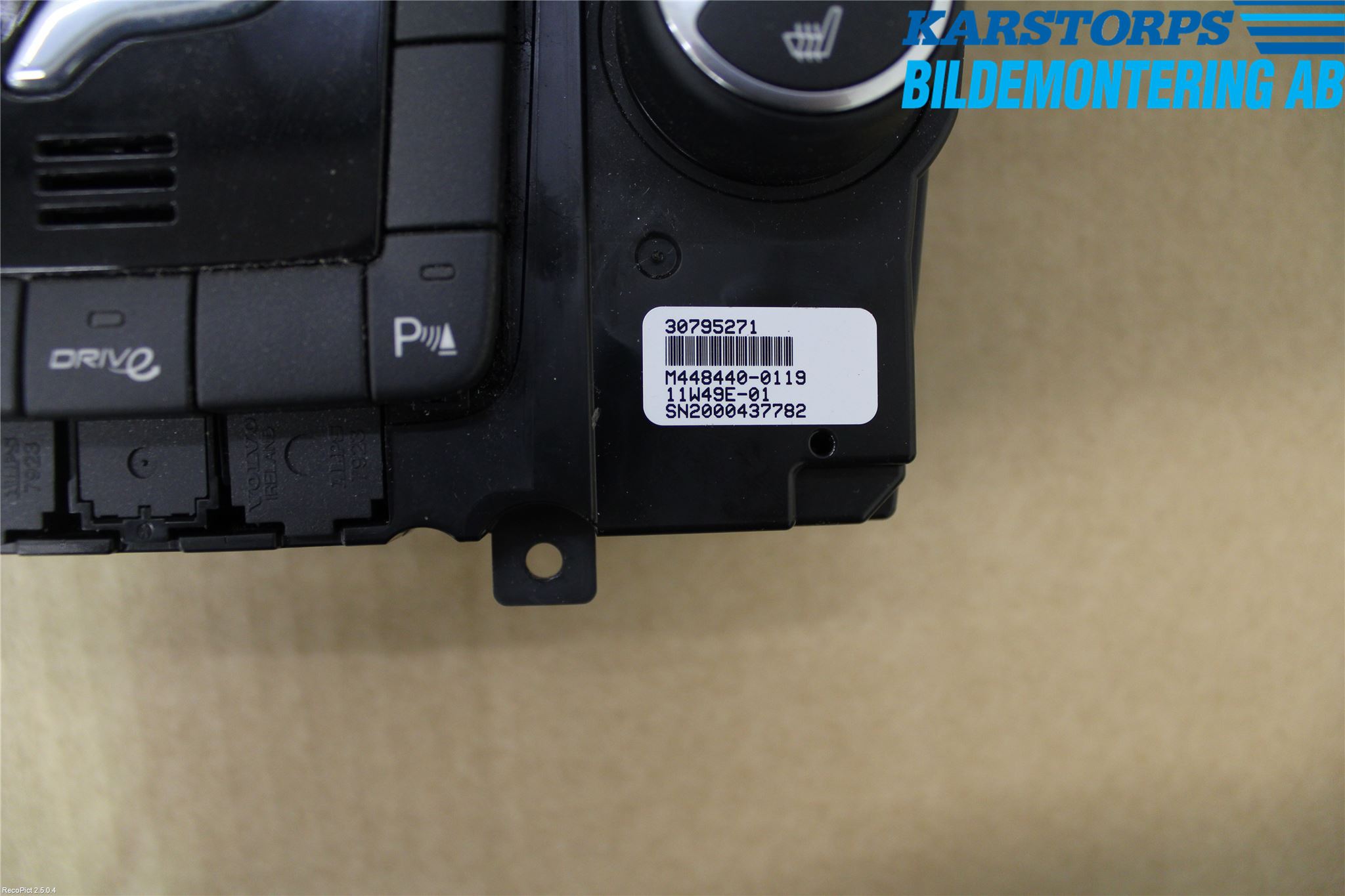 Volvo S60 11-13 Värmereglage