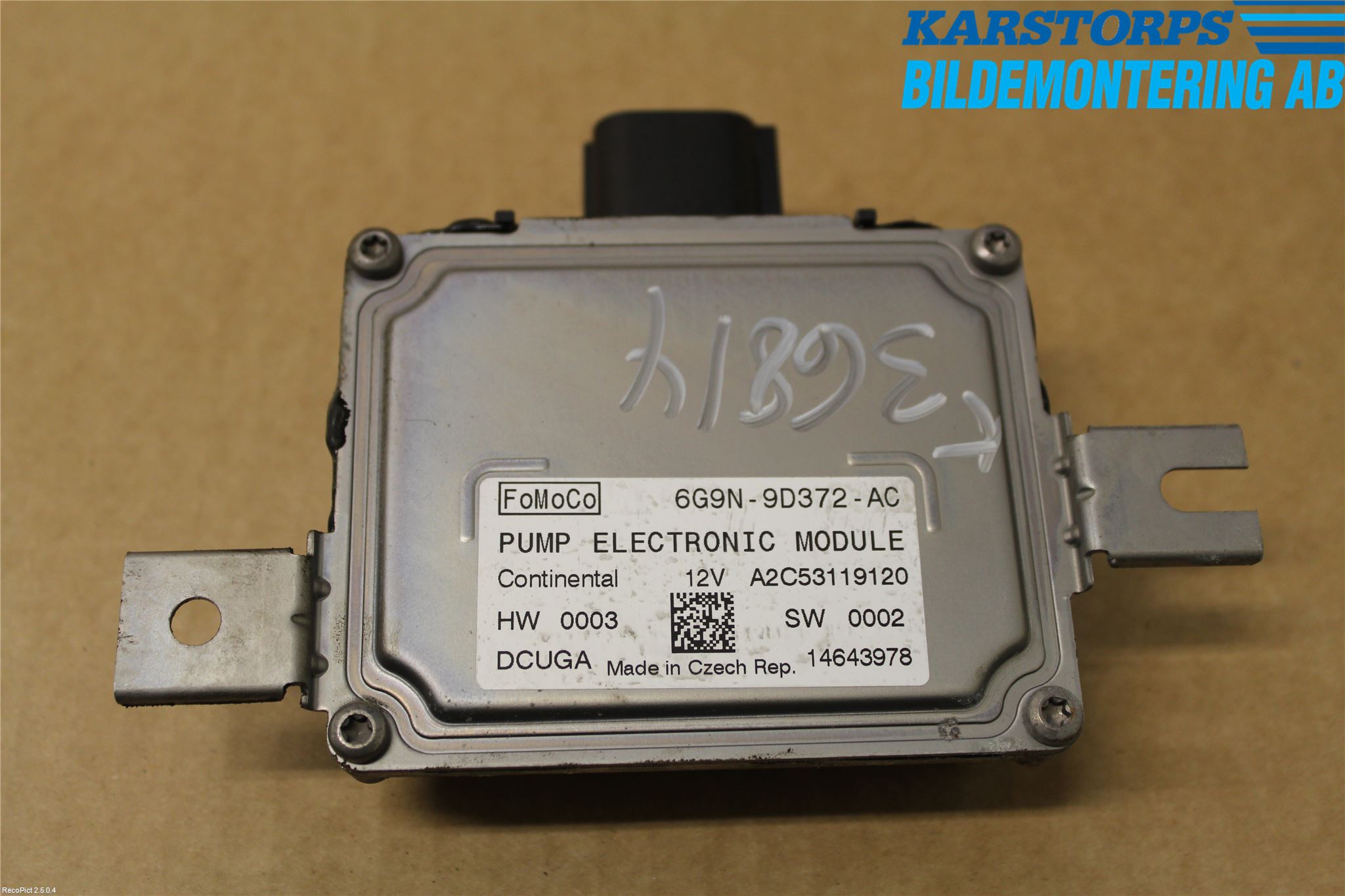 Volvo V60 11-13 Styrenhet Bränslepump