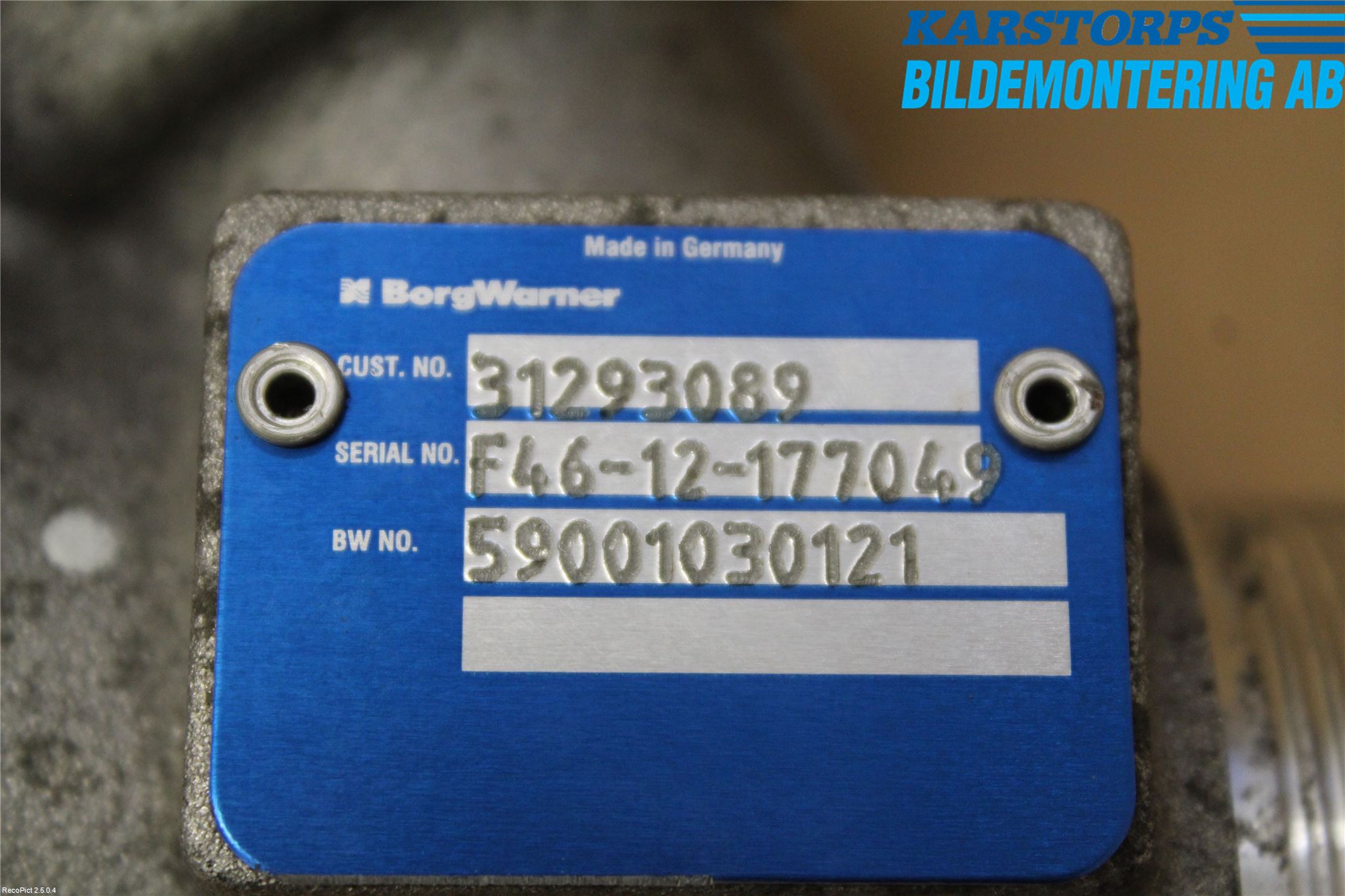 Volvo XC60 09-13 Laddluft-Intercoolerrör