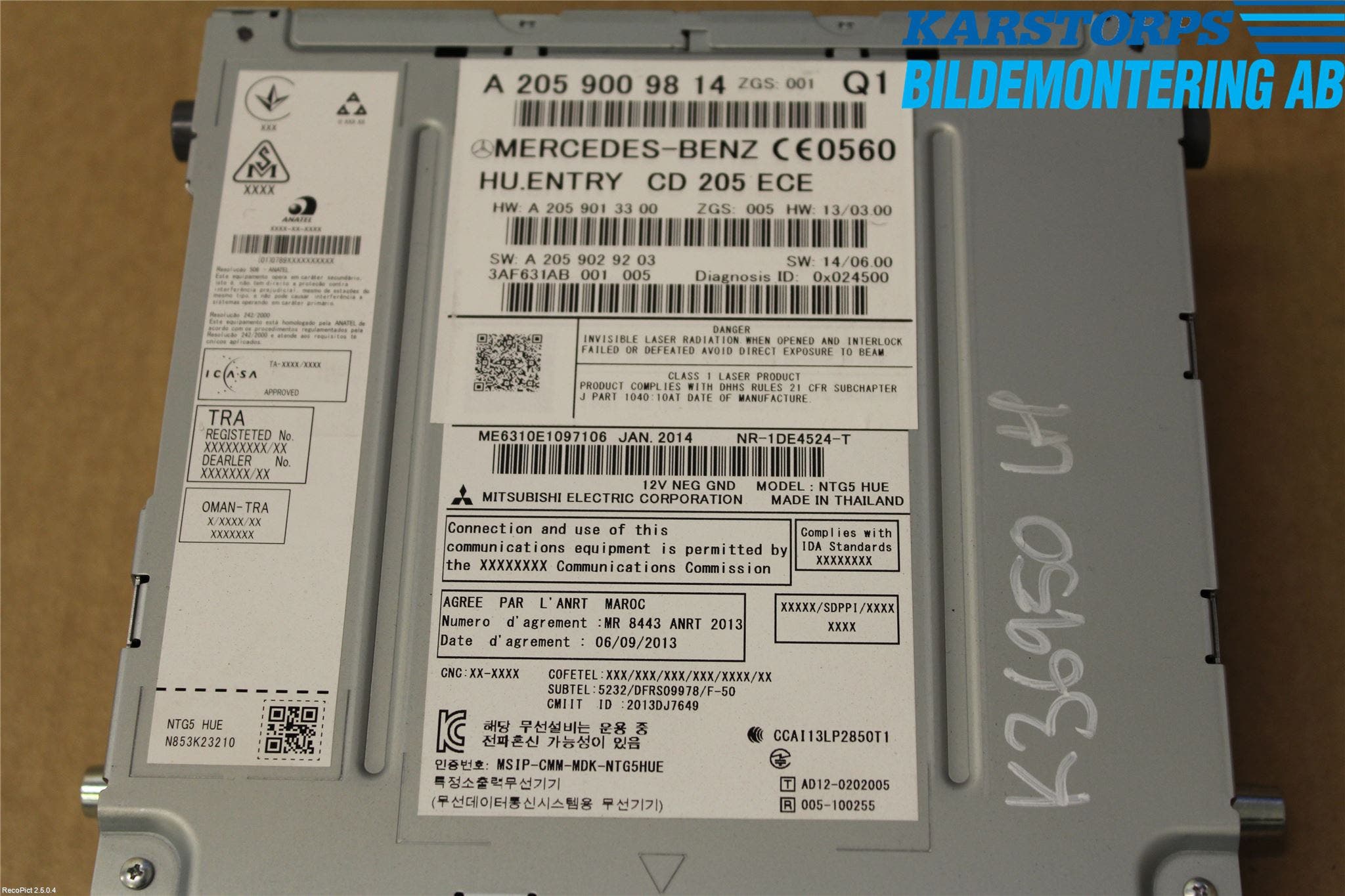 Mercedes-Benz MB C-KLASS (W205) 14-21 Cd Radio - Multimediapanel