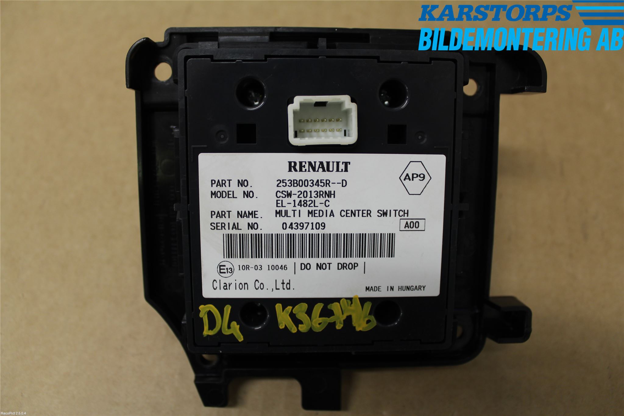 Renault MEGANE III 09-15 Strömställare Färddator