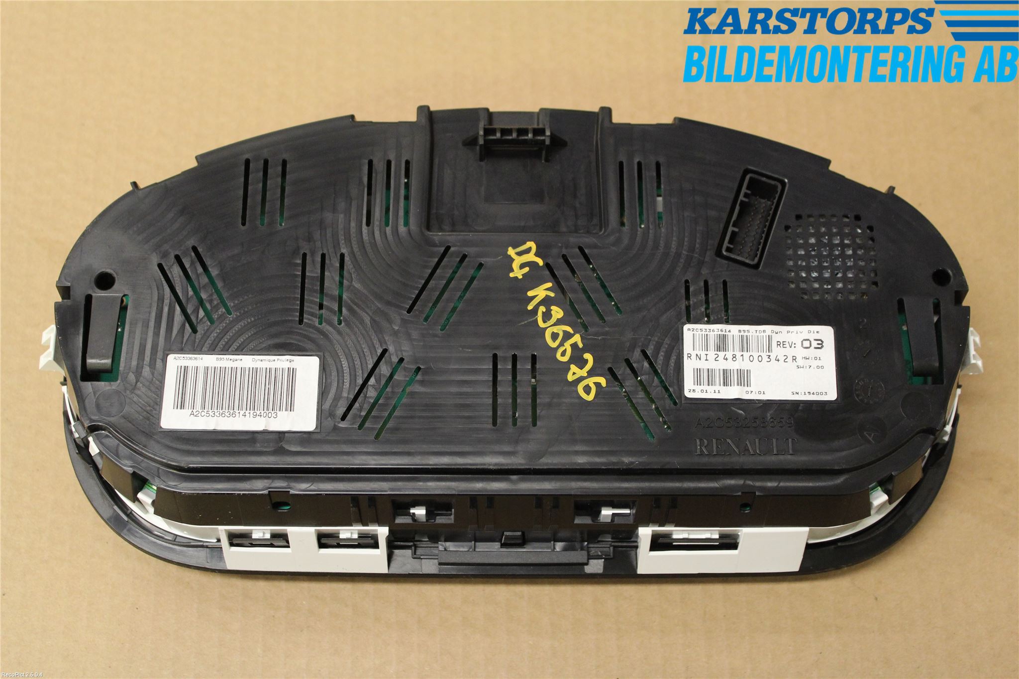 Renault MEGANE III 09-15 Instrument Komb